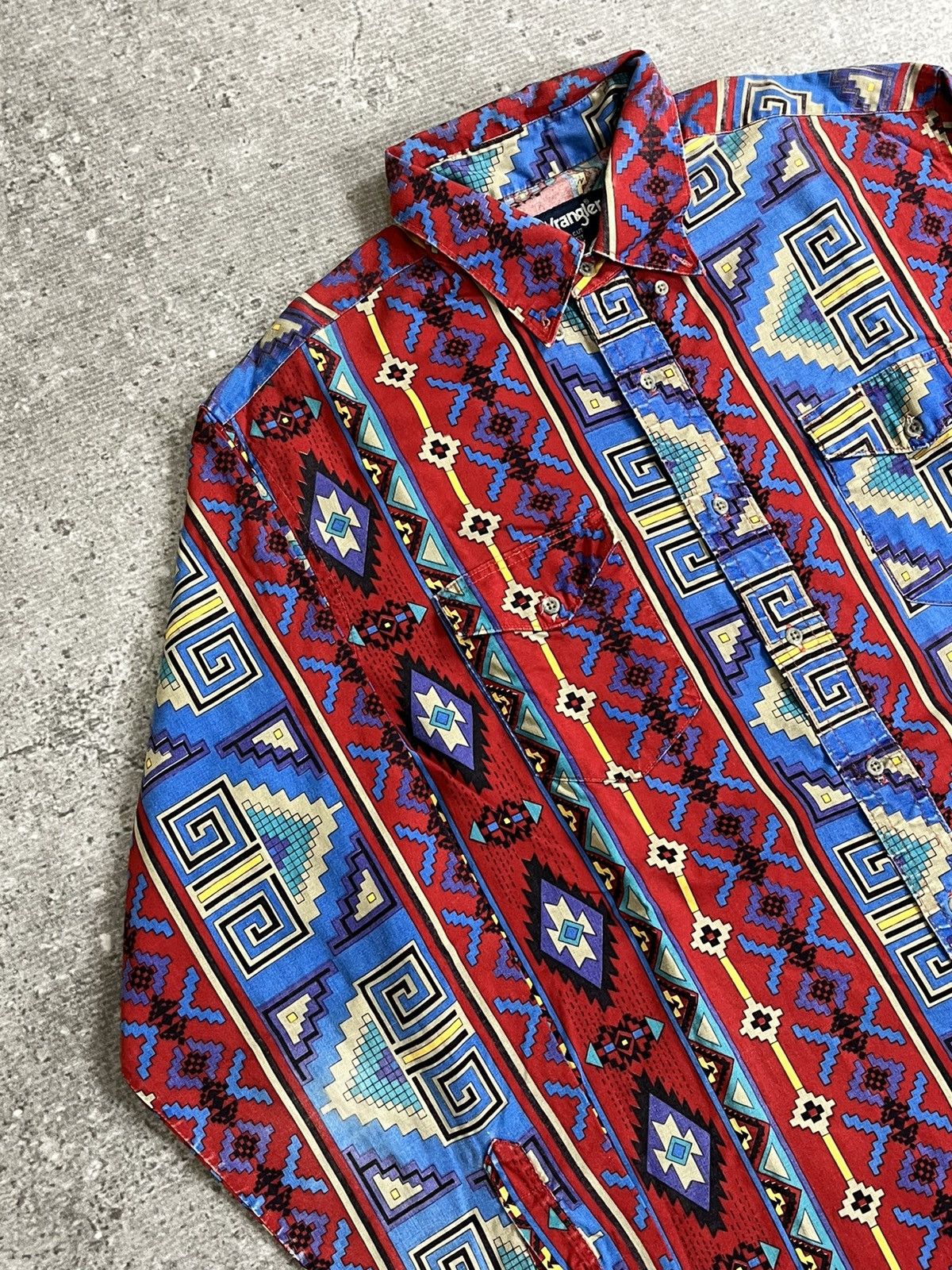 Wrangler Vintage 90s Wrangler Aztec Tribal Western Button Shirt Size US XL / EU 56 / 4 - 5 Thumbnail