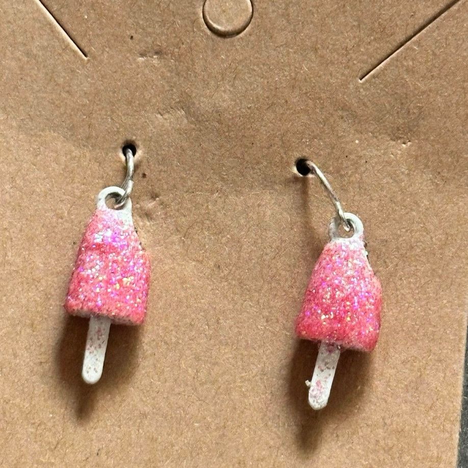 Other pink sparkly glittler popsicle dangly earrings Size ONE SIZE - 2 Thumbnail