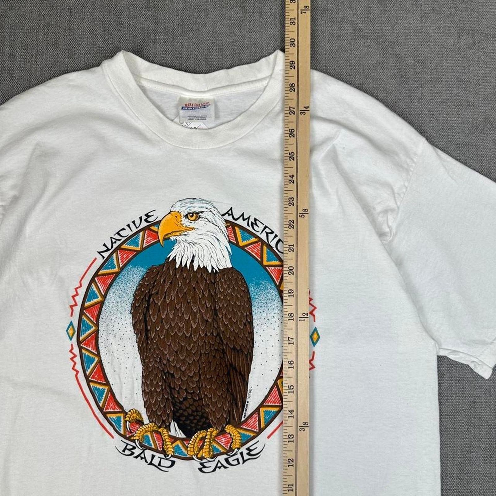 Native Vintage Native American Bald Eagle white T-shirt Size US L / EU 52-54 / 3 - 5 Thumbnail