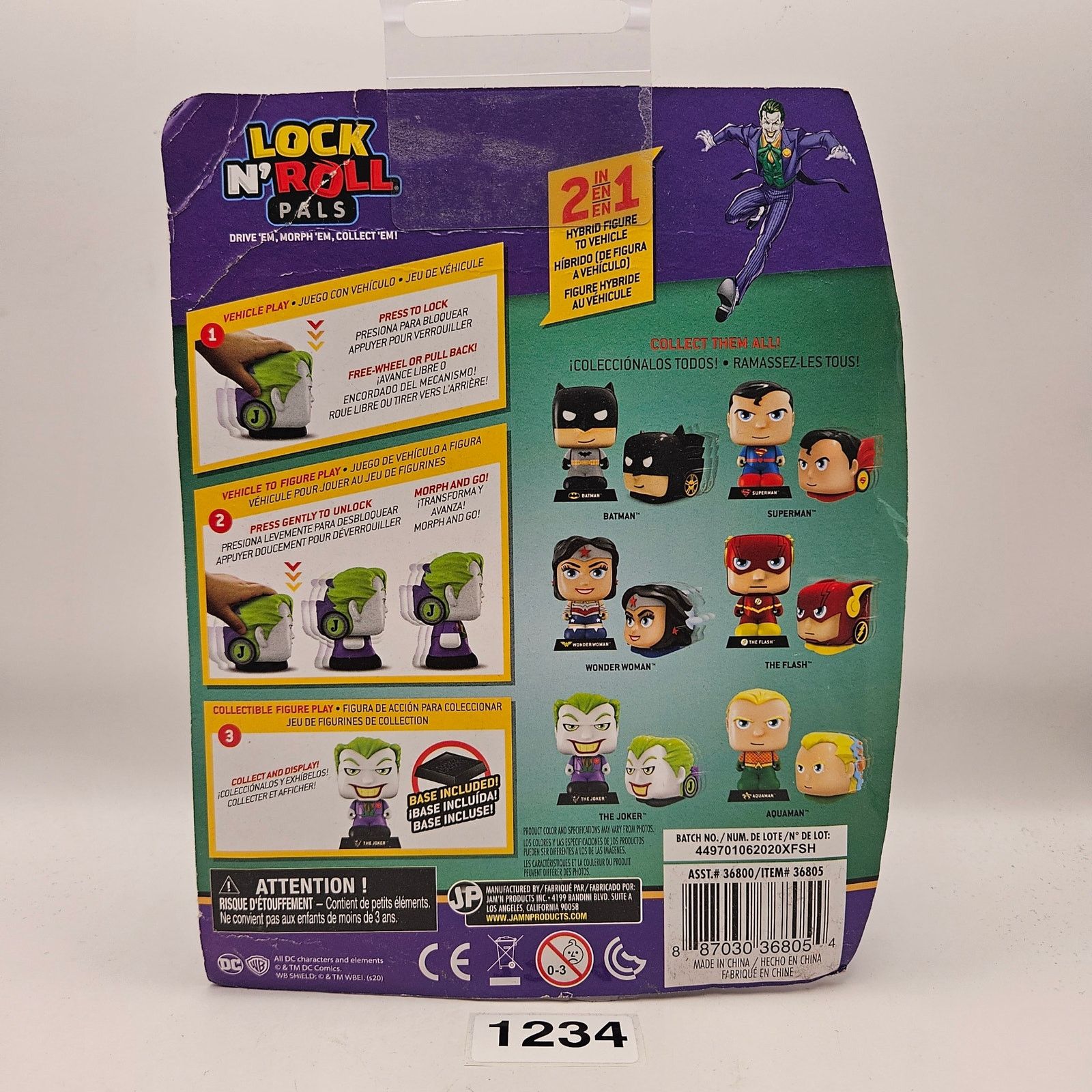 DC LOCK N' PALS 2 IN 1 HYBRID FIGURE VEHICLE ITEM DC THE JOKER Size ONE SIZE - 2 Thumbnail
