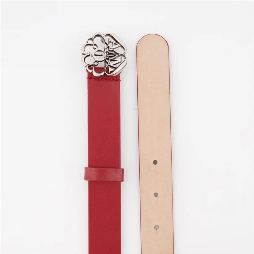 Alexander McQueen o1y0325 Size: 30 / Belt in Burgundy Size ONE SIZE - 4 Thumbnail