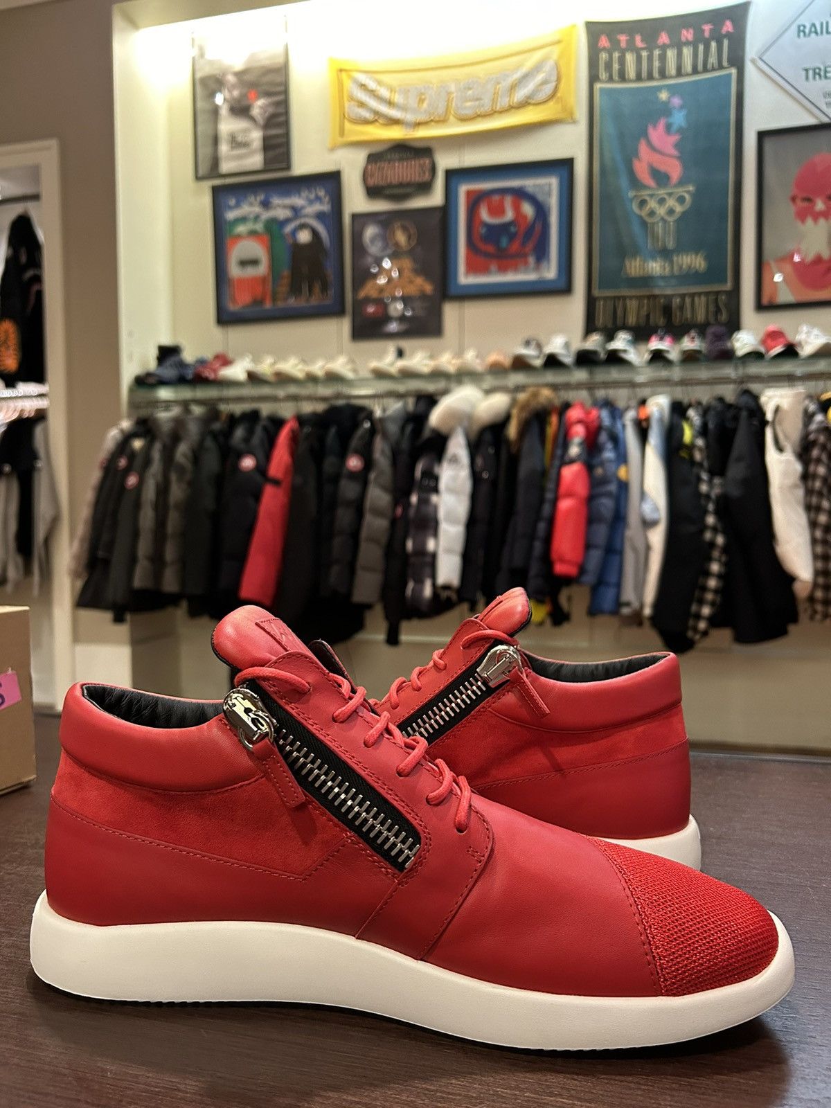 Giuseppe Zanotti Giuseppe Zanotti Megatron leather/mesh Red Size US 15 / EU 48 - 4 Thumbnail
