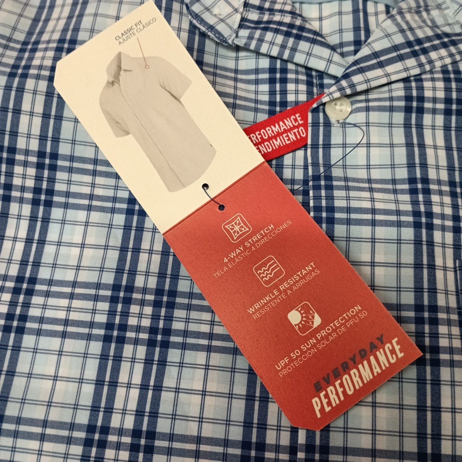 Chaps Chaps Woven Shirt Men's Size S Sky Blue Stretch UPF 50 Size US S / EU 44-46 / 1 - 3 Thumbnail