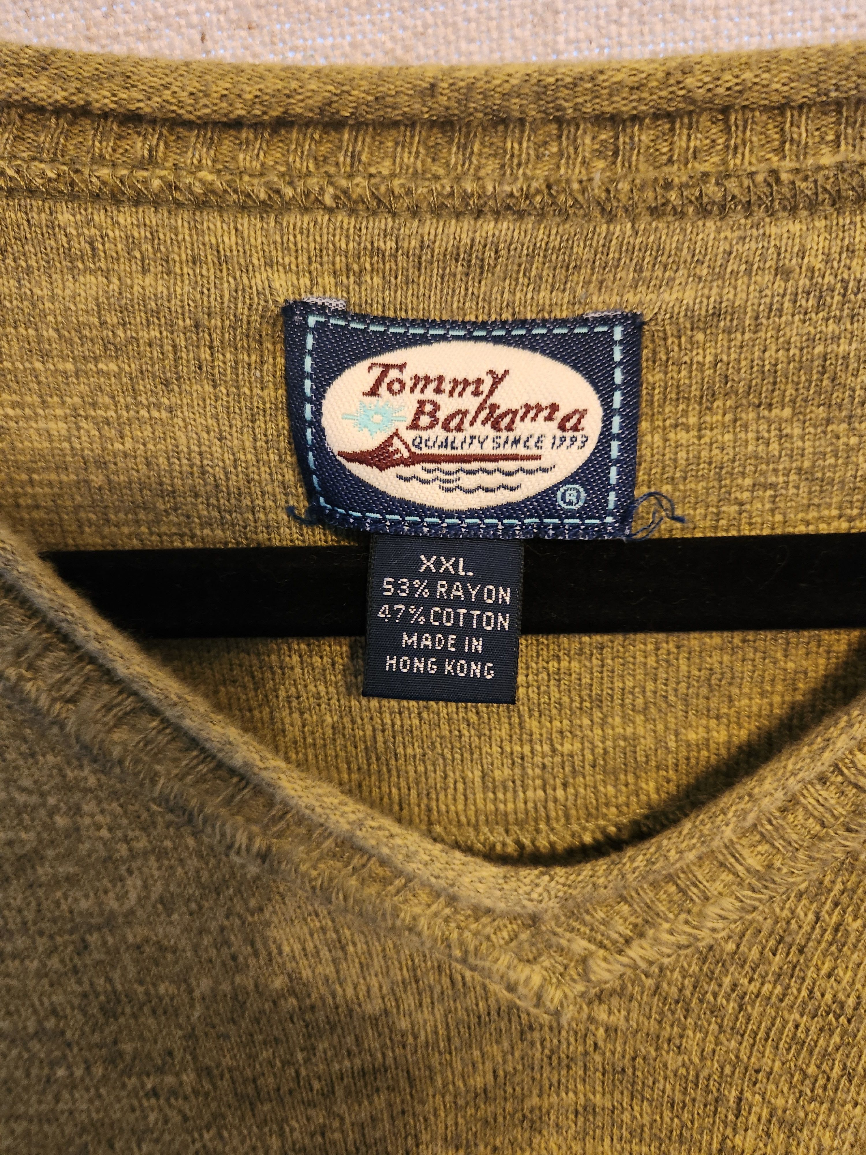 Tommy Bahama Vintage Men's Rayon/Cotton Green V-Neck Sweater Size US XXL / EU 58 / 5 - 3 Thumbnail