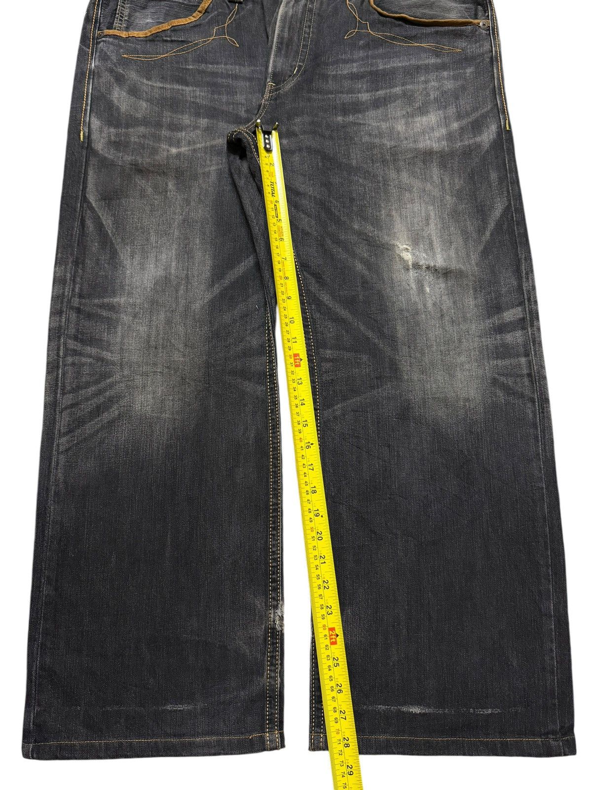 Edwin Vintage 90s Edwin Faded Wash Whiskers Wide Leg Baggy Jeans Size US 42 / EU 58 - 11 Thumbnail