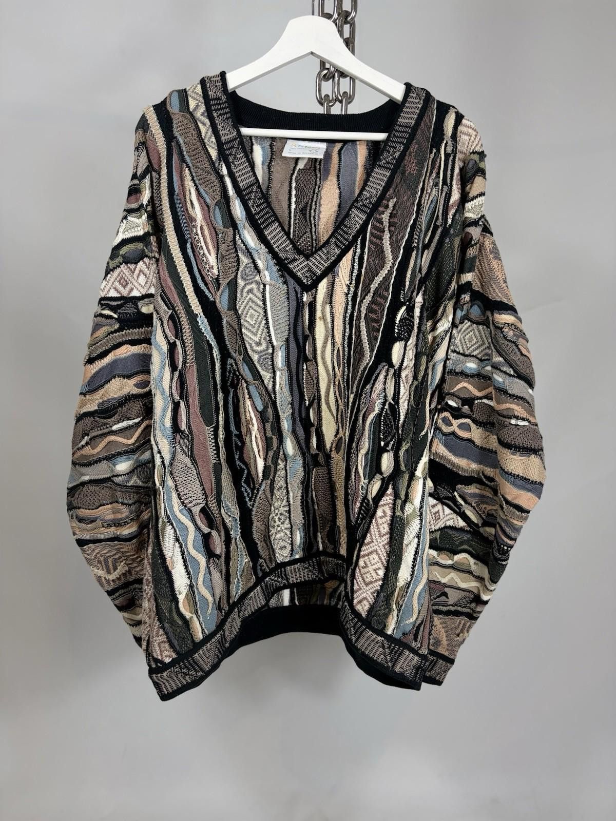 Vintage Coogi Australia V - Neck 3D Crazy Knit Sweater
