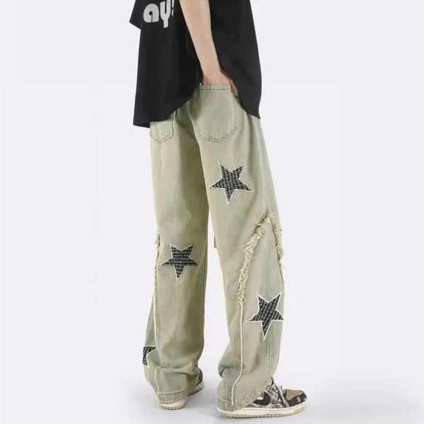 VIBE vintage vibe drawstring star embroidered high street jeans Size US 32 / EU 48 - 8 Thumbnail