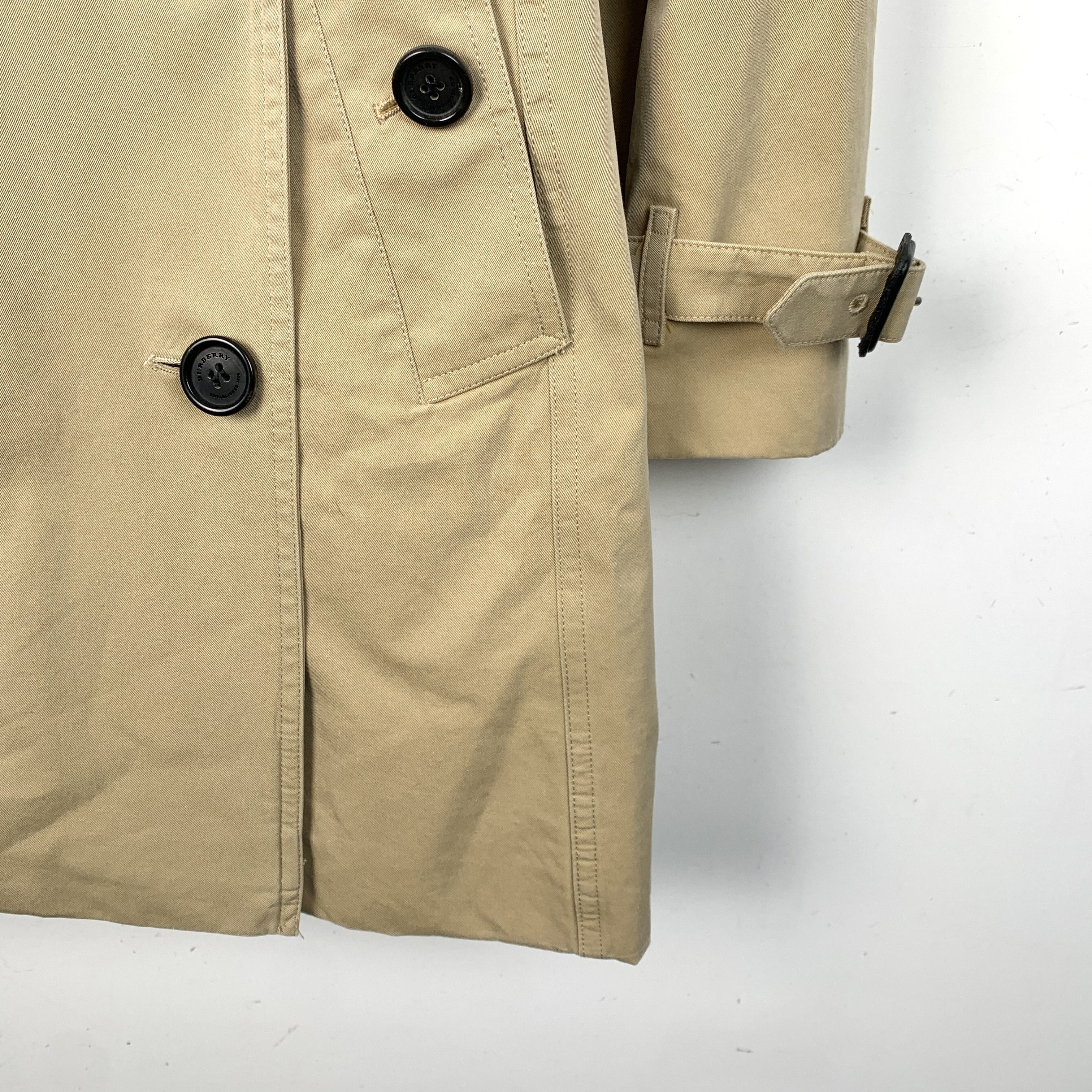 Burberry Burberry Brown Belted Double-Breasted Trench Coat (Size XS) Size XS / US 0-2 / IT 36-38 - 4 Thumbnail