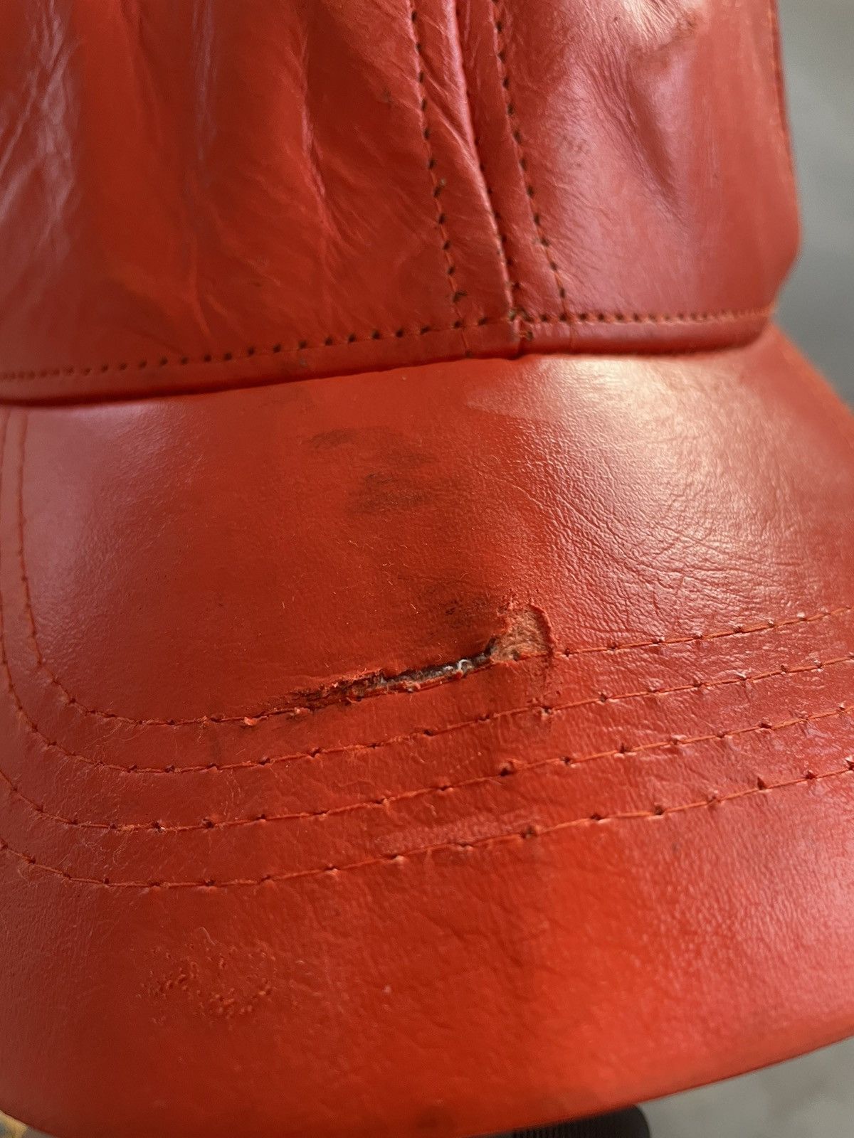 Genuine Leather × Vintage GENUINE LEATHER CAP MADE IN USA Size ONE SIZE - 3 Thumbnail