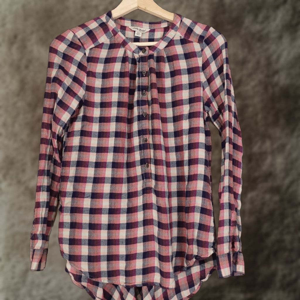 Lucky Brand Vintage Lucky Brand Plaid Henley Flannel Shirt Women's XS Casual Long Sleeve Size XS / US 0-2 / IT 36-38 - 1 Thumbnail