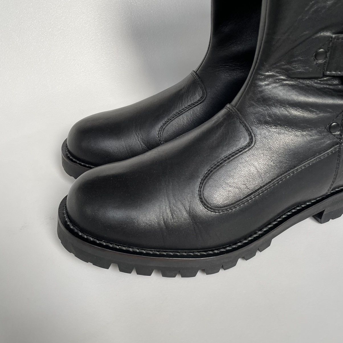 Yohji Yamamoto A/W 11 Black Leather Biker Boots Size US 8.5 / IT 38.5 - 7 Thumbnail