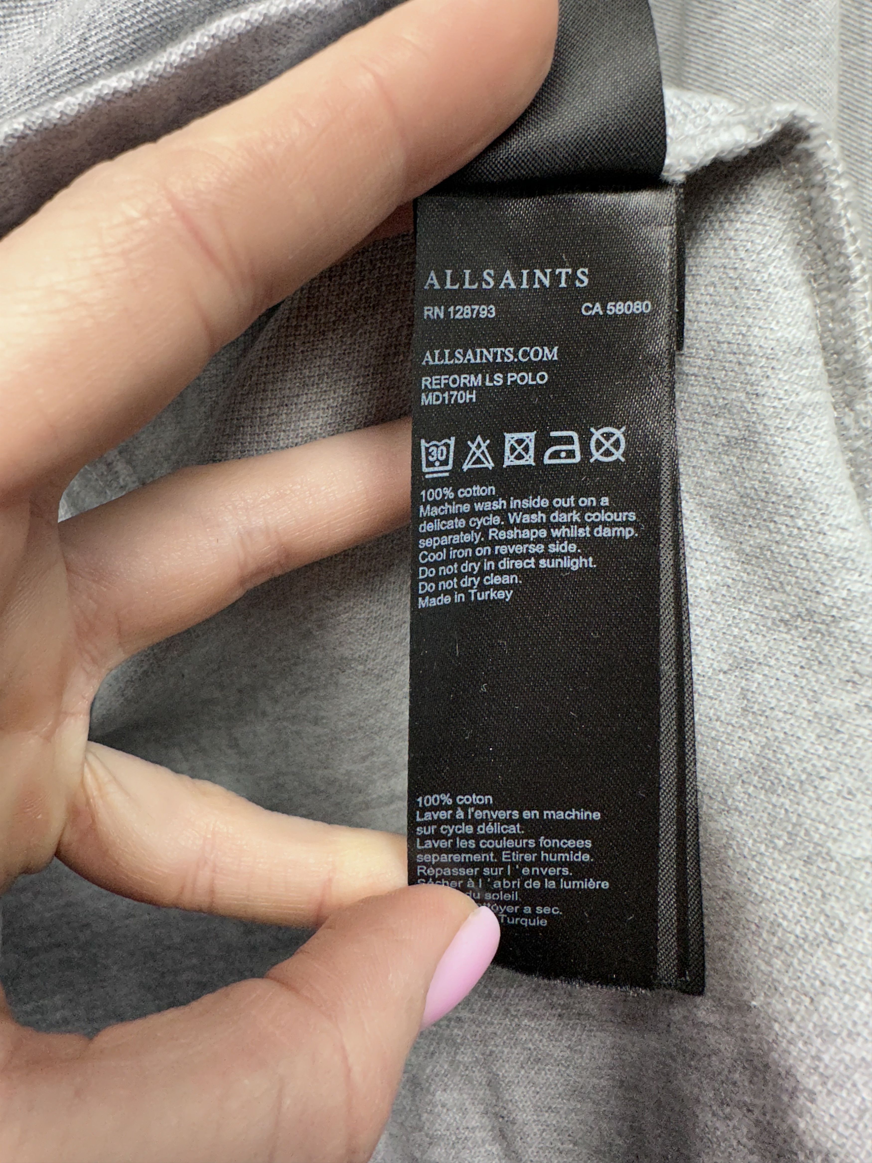 Allsaints Allsaints Mens Reform Long Sleeve Polo Shirt Size US XS / EU 42 / 0 - 5 Thumbnail