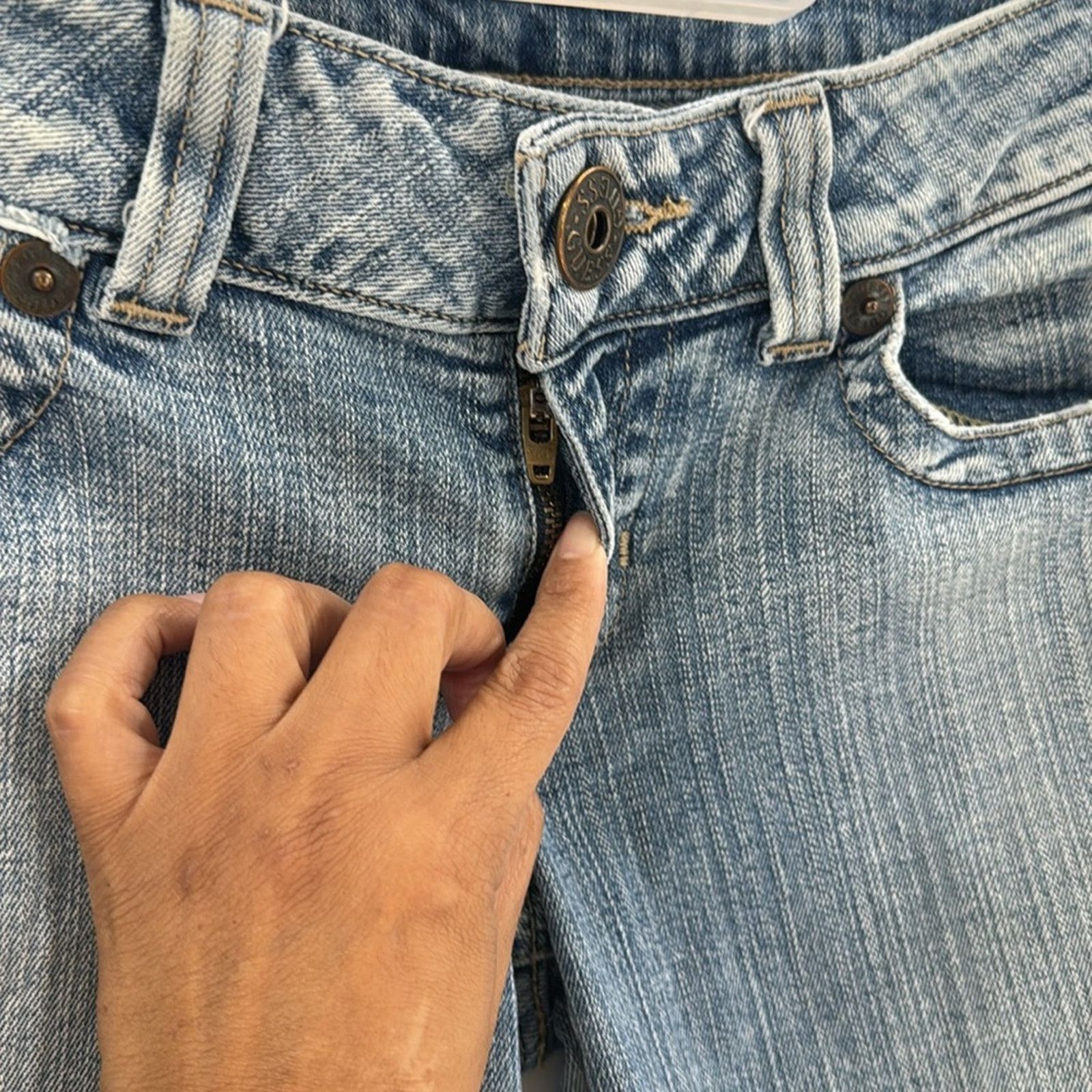 Guess Vintage Guess super low rise flare Y2K stretch jeans size 28 Size 28" / US 6 / IT 42 - 8 Thumbnail