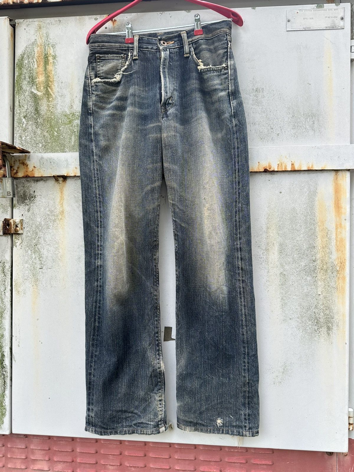 Edwin 👹Vintage THRASHED EDWIN 505 Baggy Jeans Size US 28 / EU 44 - 2 Thumbnail