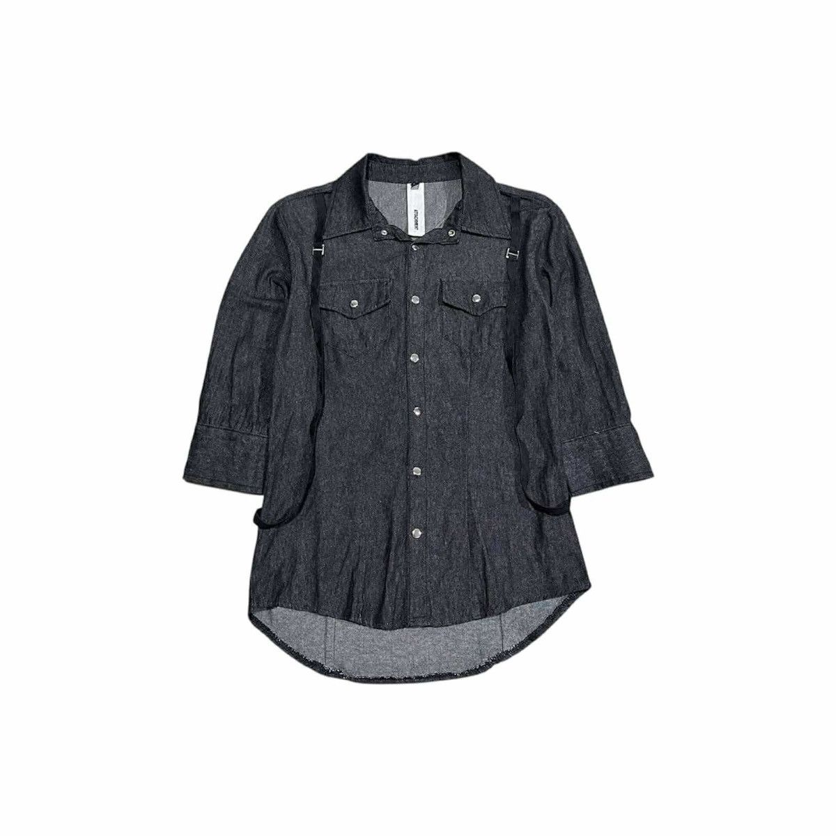 Attachment × If Six Was Nine × Japanese Brand 🔥Rare Y2K Attachment Black Denim 3/4 Suspender Bondage Shirt Size US L / EU 52-54 / 3 - 4 Thumbnail