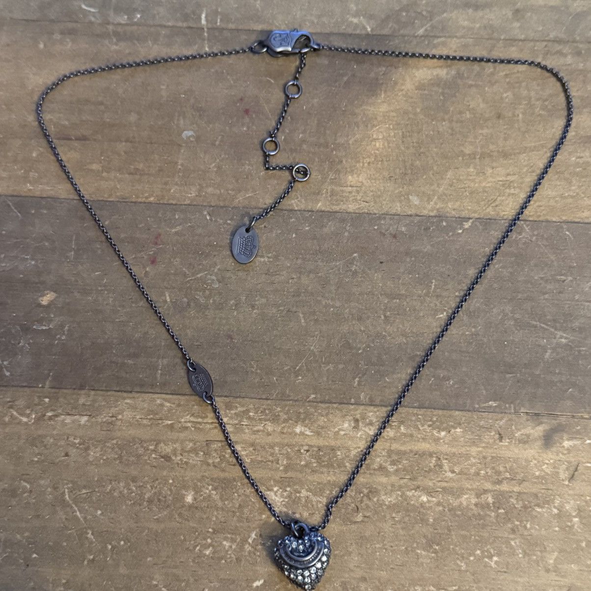 Juicy Couture Vintage Juicy Couture dark silver pave heart pendant necklac Size ONE SIZE - 2 Thumbnail