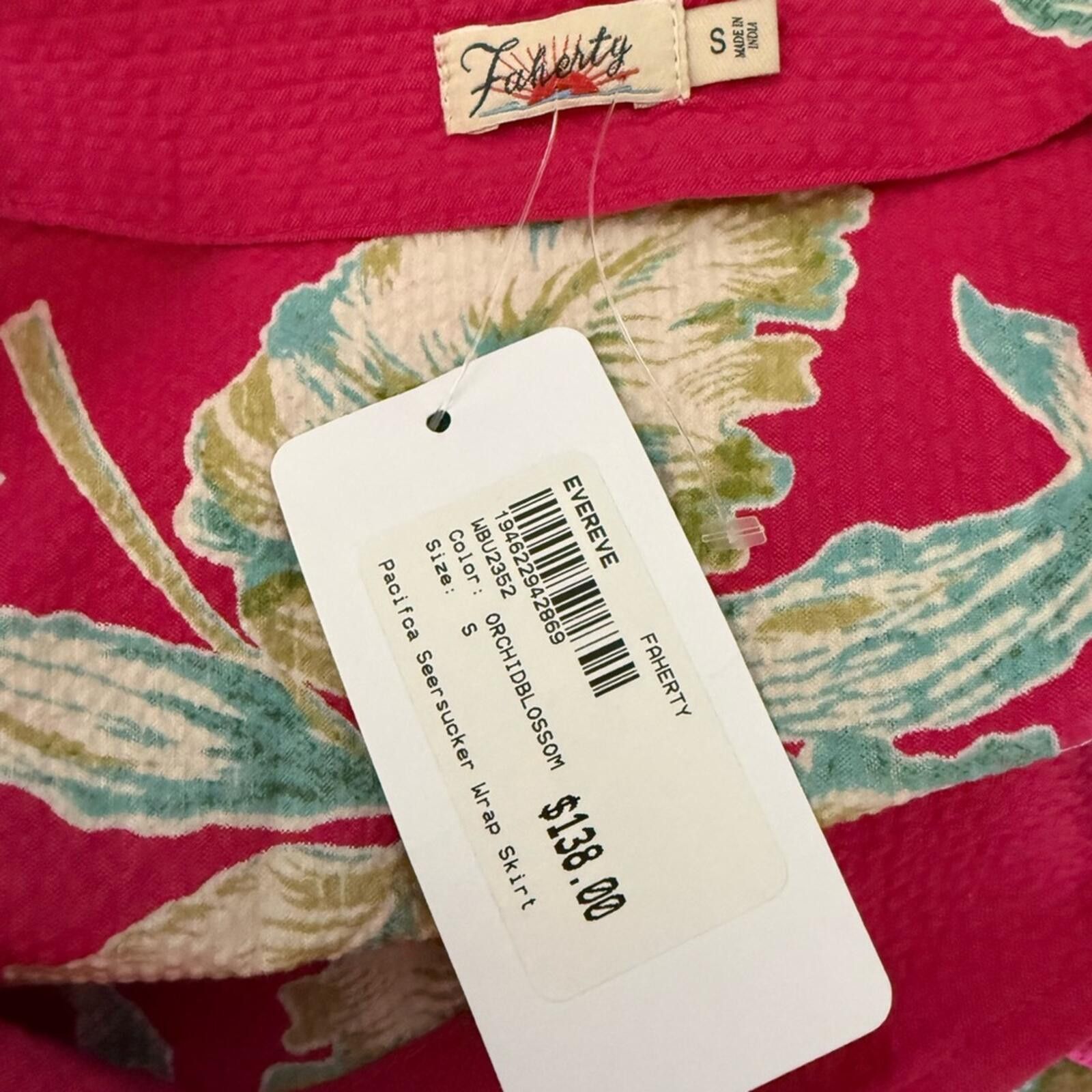 Faherty NWT Faherty Pacifica Orchid Blossom Wrap Skirt & Top Set S Size 28" / US 6 / IT 42 - 11 Thumbnail