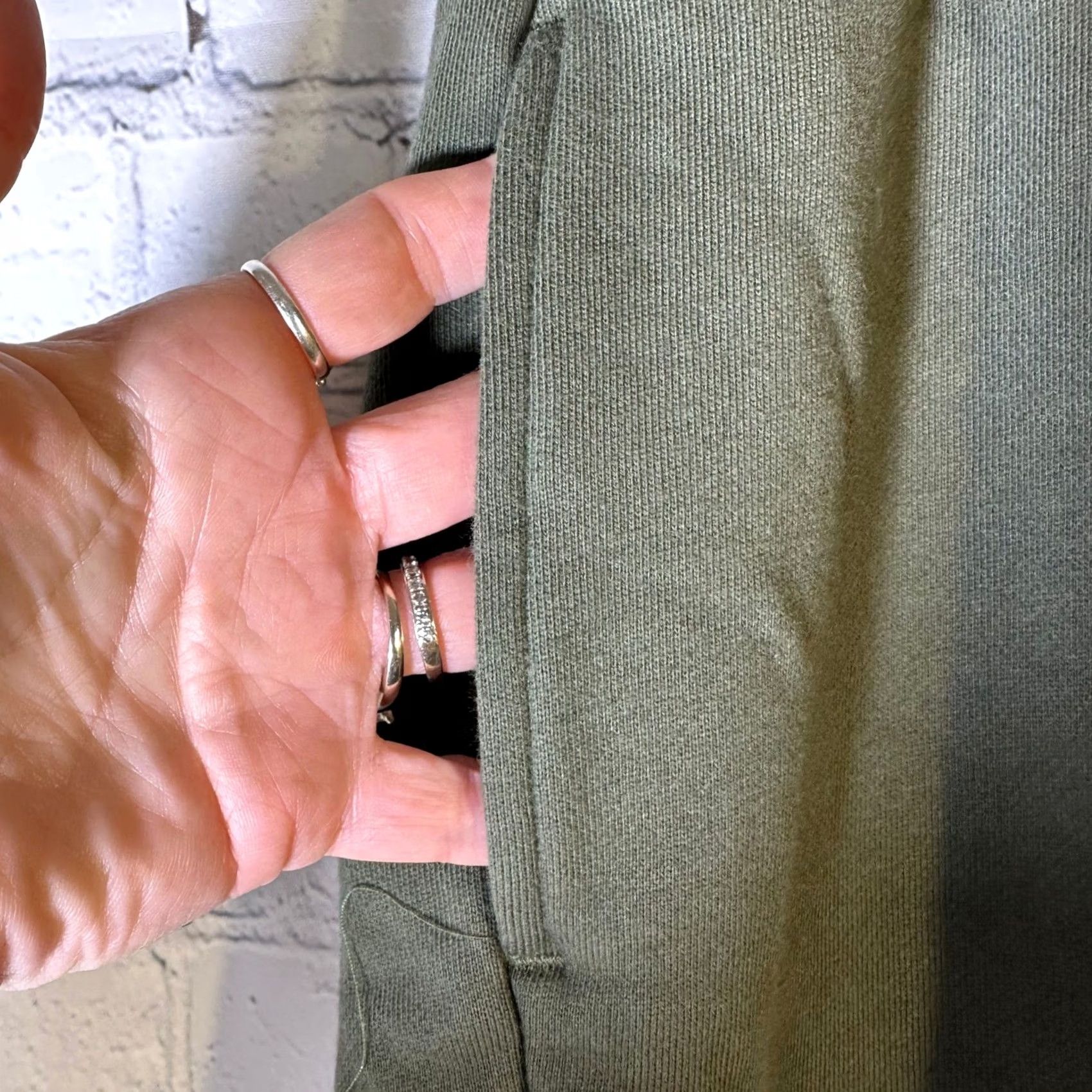 Vintage American Giant Cargo Sweatpants Green Fleece Lined Joggers High Rise Women L Size 29" - 3 Thumbnail