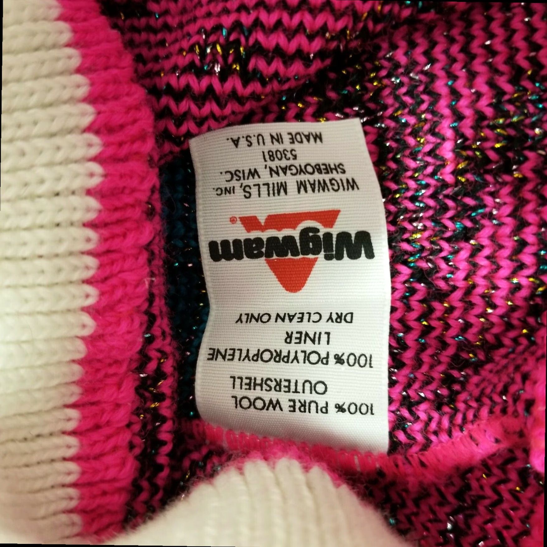 Vintage VINTAGE Wigwam Wool Ski Beanie Hat Pink Stars OSFM Women Size ONE SIZE - 5 Thumbnail