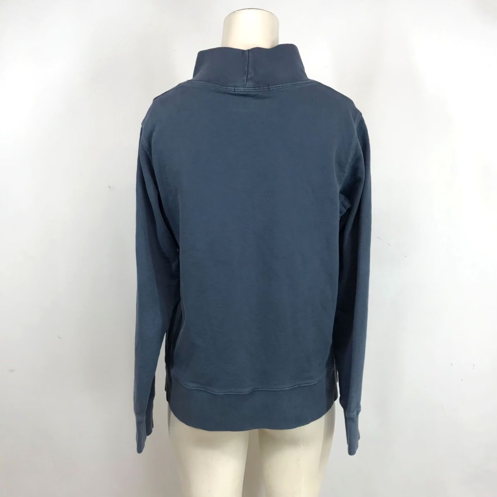 Marine Layer MARINE LAYER WOMEN'S SMALL BLUE LONG SLEEVE COTTON TOP SHIRT MOCK COLLAR Size S / US 4 / IT 40 - 5 Thumbnail