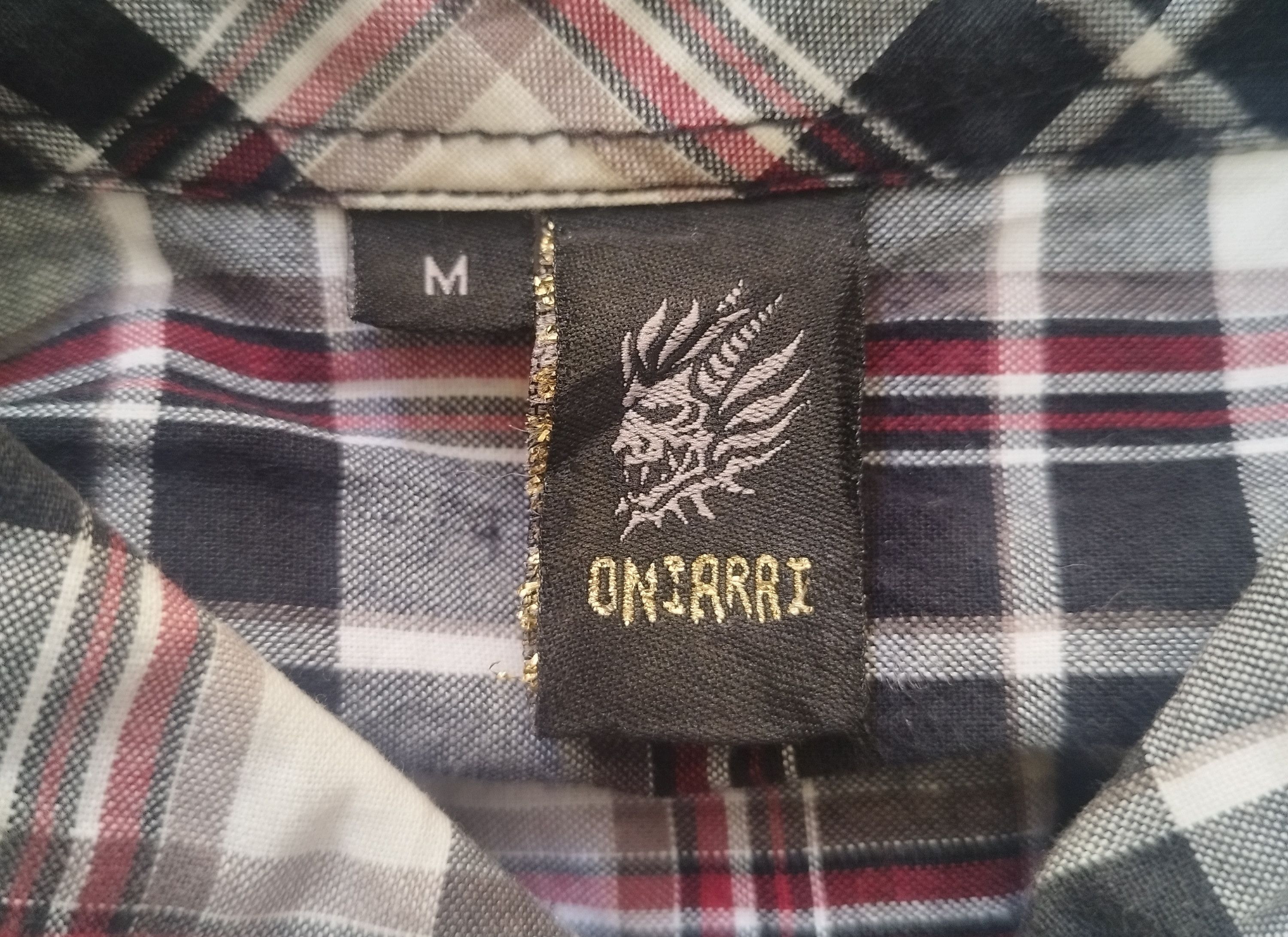 Japanese Brand Oniarai embriodered cross check shirt Size US M / EU 48-50 / 2 - 6 Thumbnail