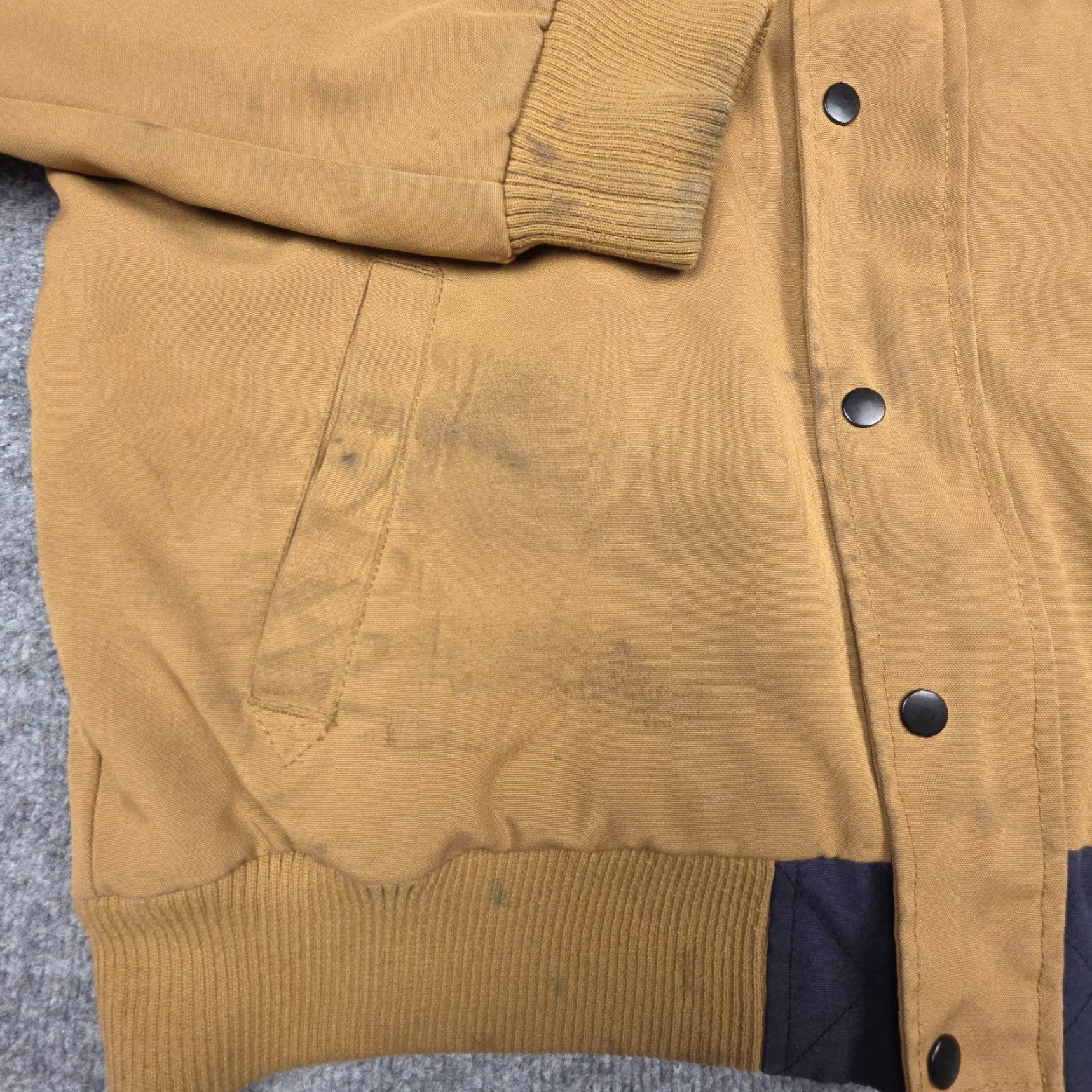 Industrie **Chrome Industries Large Men's Beige Stained Bomber Jacket** User: **Chrome Industries Men's Large Beige Stained Bomber Jacket** Size US L / EU 52-54 / 3 - 4 Thumbnail