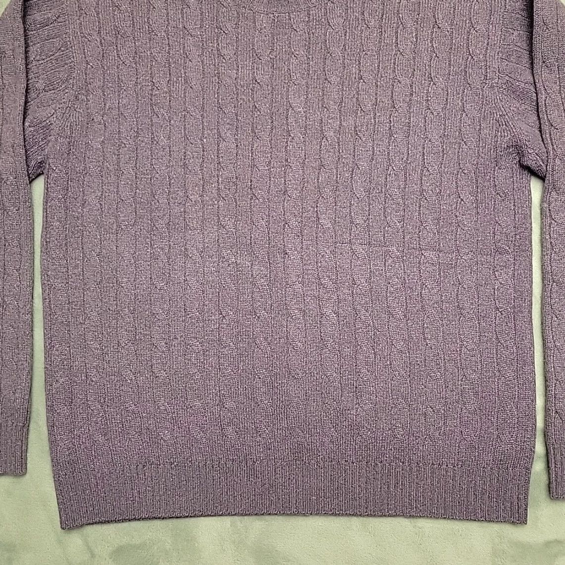 Joseph VINTAGE Joseph & Lyman Sweater Mens XL Purple Cable-Knit Wool Pullover 100% Cashmere Crew Neck Knit Casual Modern Classic Mens Size US XL / EU 56 / 4 - 2 Thumbnail