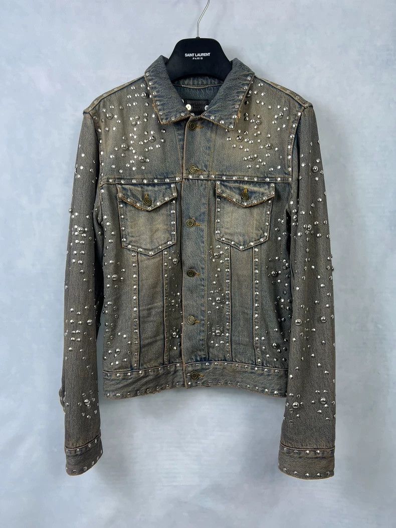 Yves Saint Laurent Saint Laurent Studded Denim Jacket Sample-dmc Size US S / EU 44-46 / 1 - 1 Thumbnail