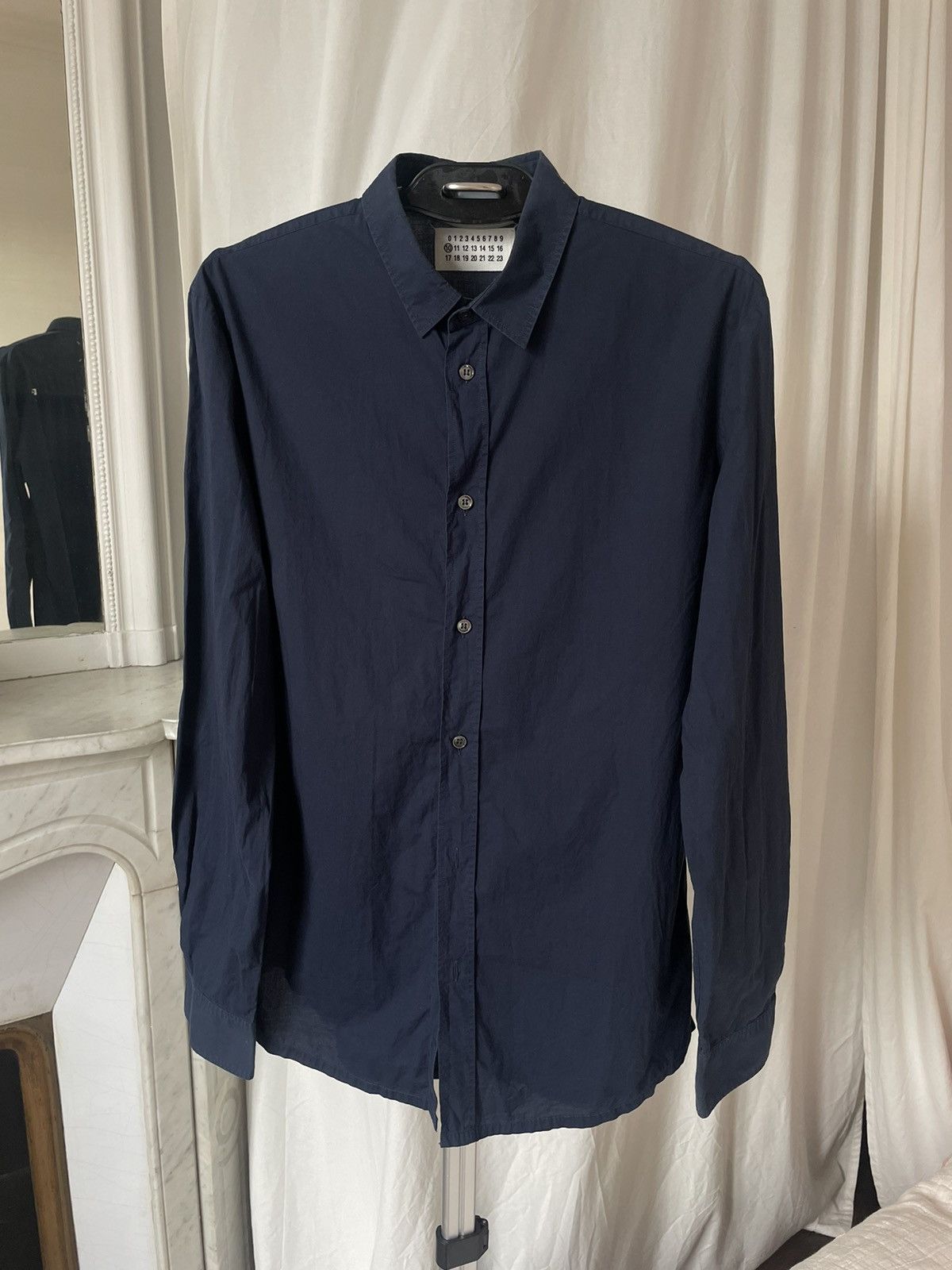 Maison Margiela Martin Margiela Vintage Navy Blue Cotton Shirt 50 