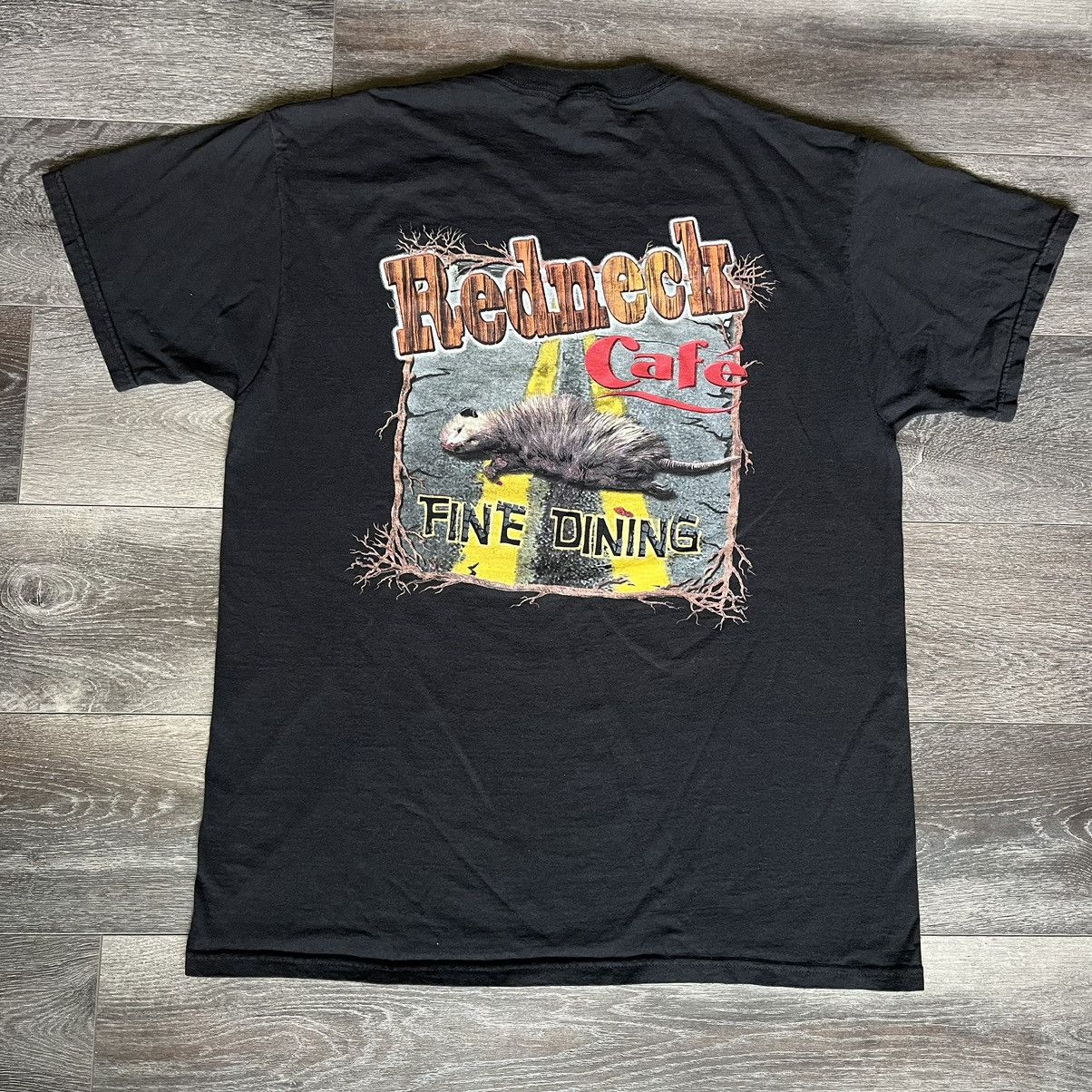 Vintage Vintage 90s Red Neck Cafe Fine Dining Parody Graphic T Shirt Size US L / EU 52-54 / 3 - 3 Thumbnail