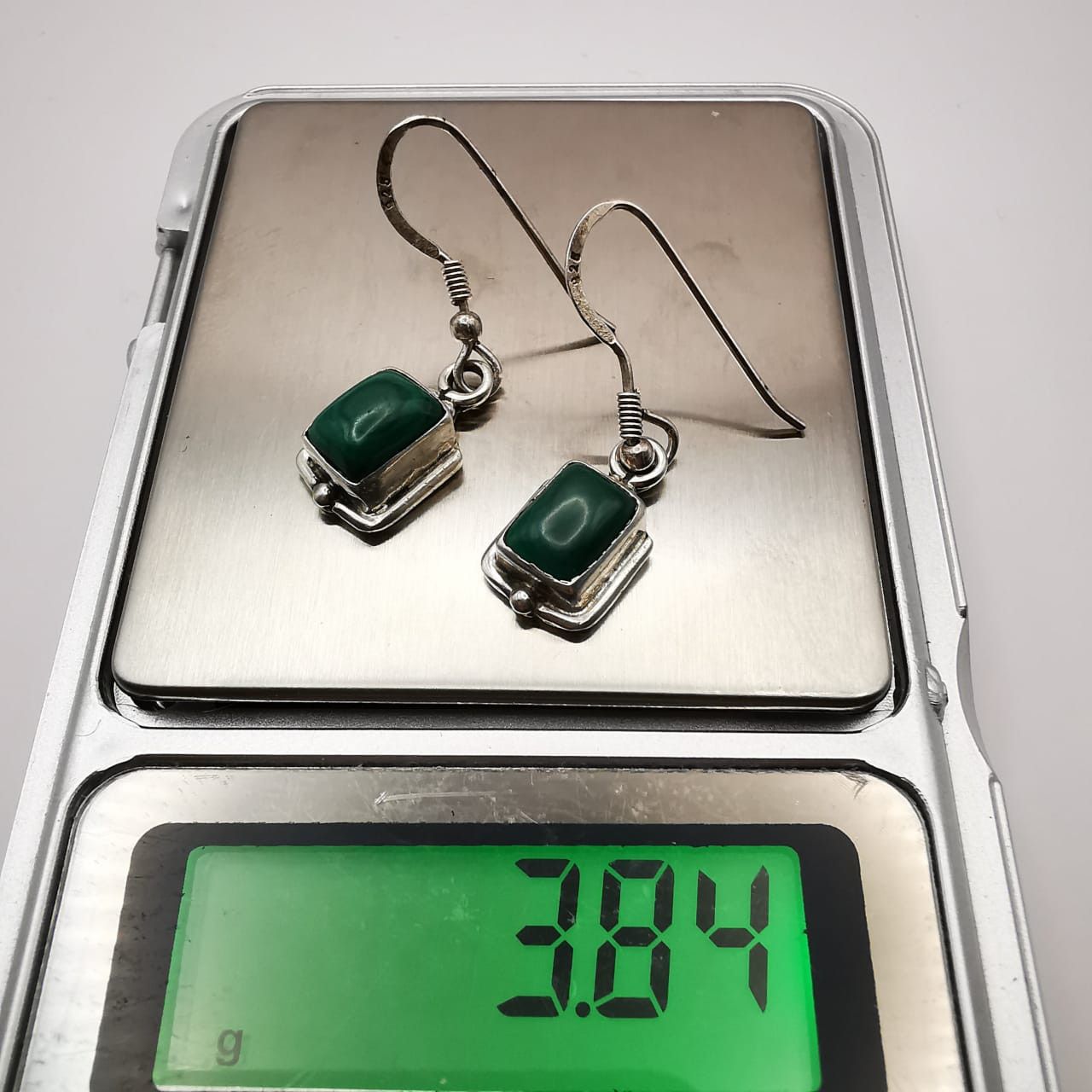 Vintage Vintage Earrings Malachite Box 925 Sterling Silver, Size ONE SIZE - 2 Thumbnail