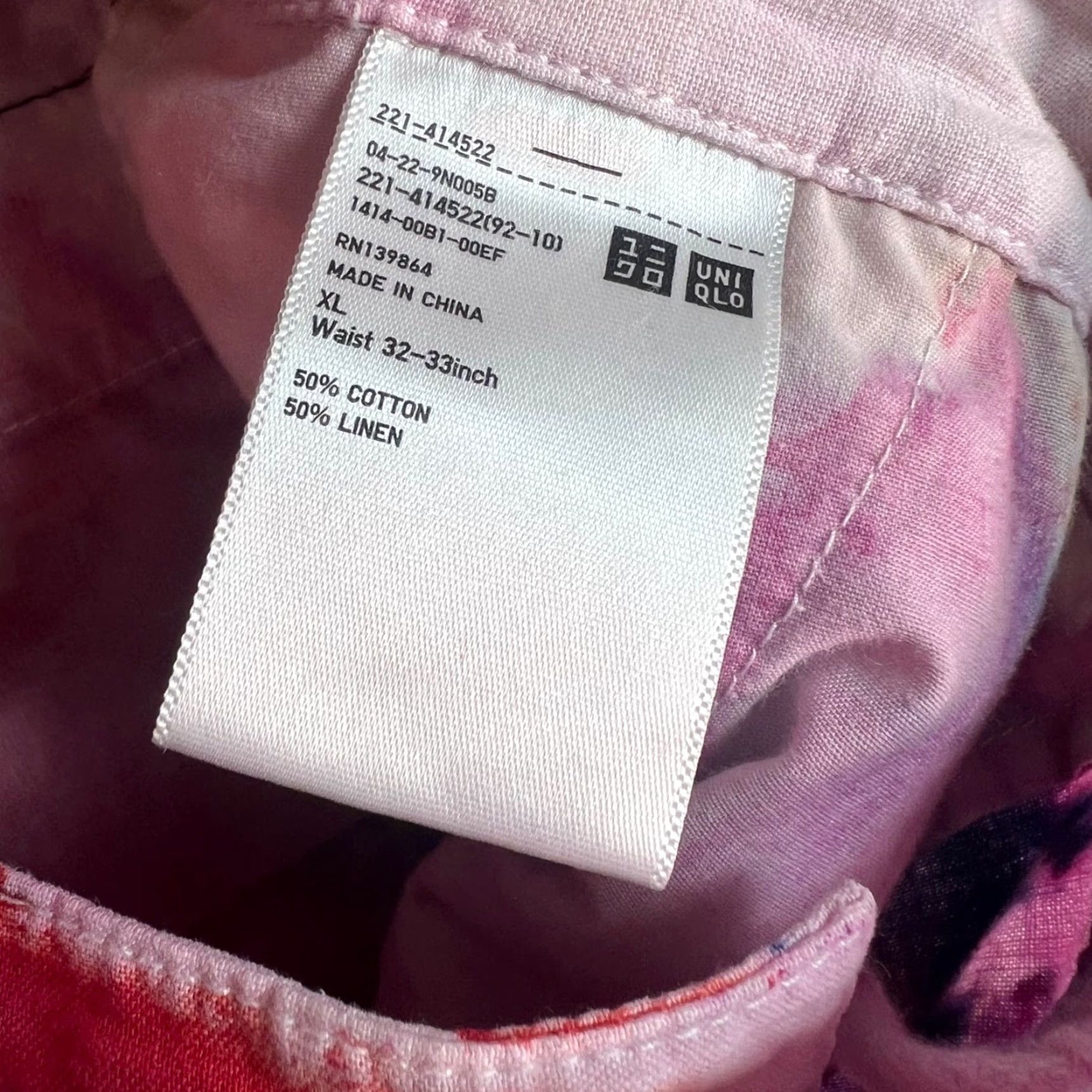 Uniqlo Uniqlo Pants Womens XL Pink Cotton Linen Blend Straight Leg Casual Size 40" / US 18 - 3 Thumbnail