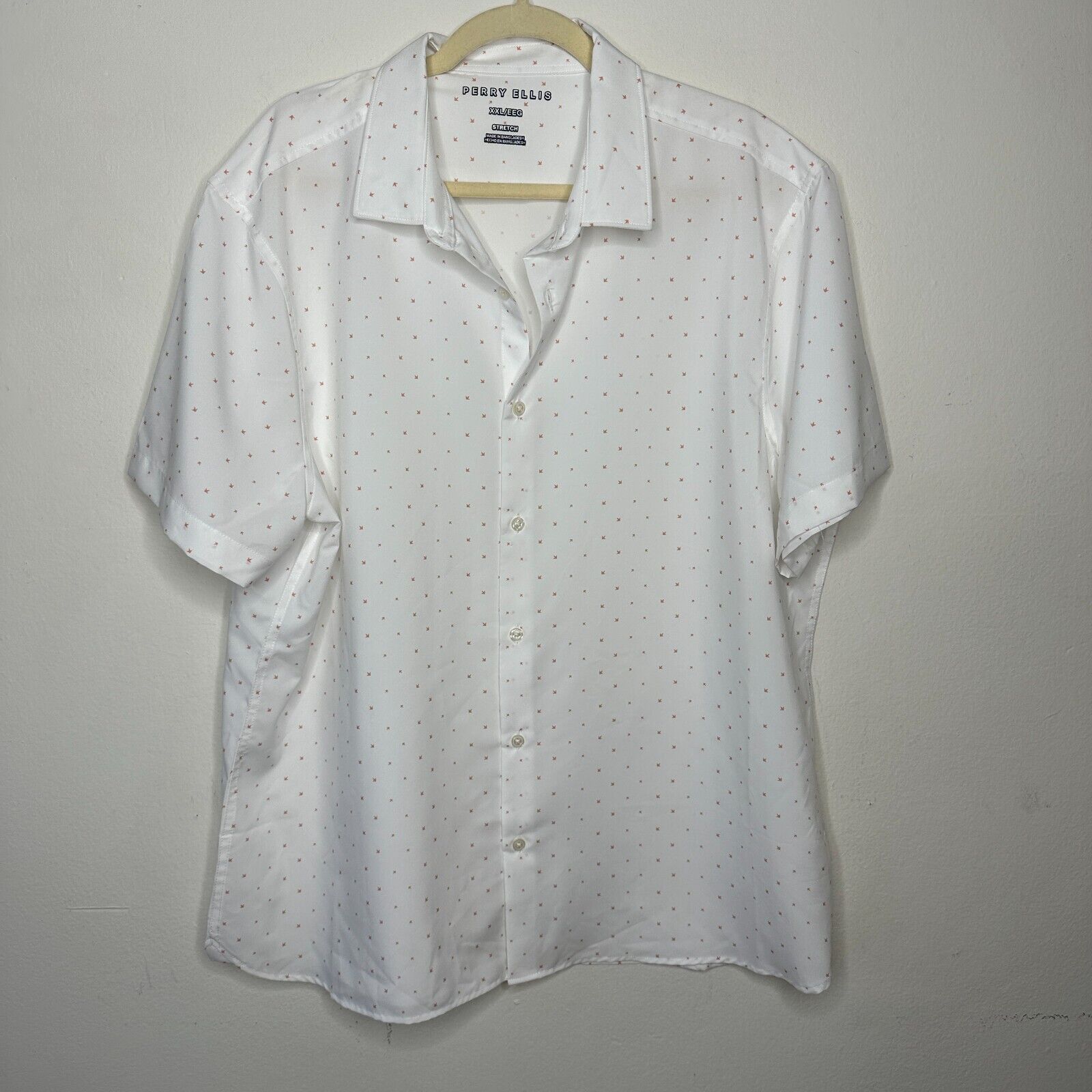 Perry Ellis Perry Ellis Arrow-Dot Print Short Sleeve Button Shirt XXL Size US XXL / EU 58 / 5 - 11 Thumbnail