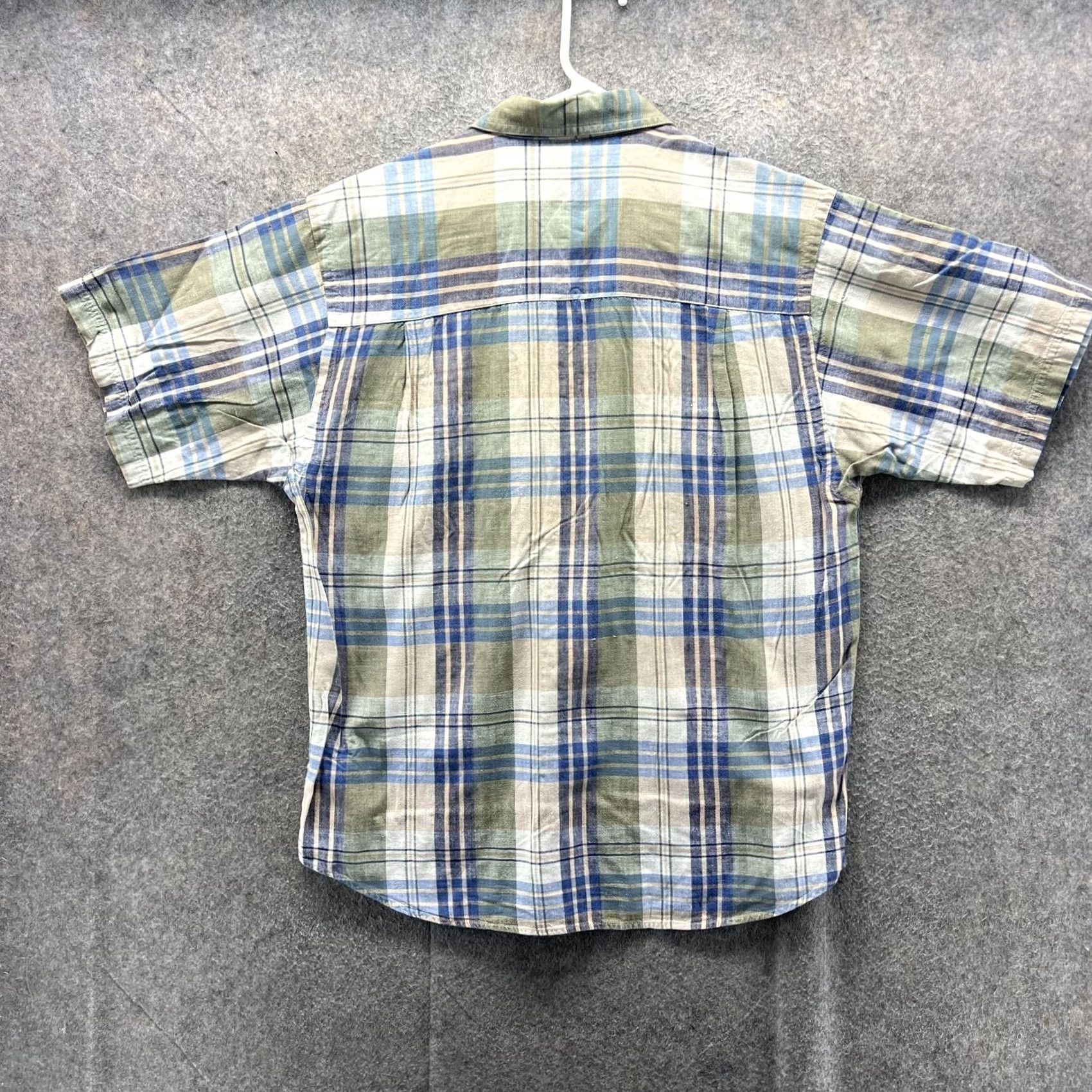 Eddie Bauer VINTAGE Eddie Bauer Shirt Mens M Green Blue Plaid Roughspun Cotton Short Sleeve Size US M / EU 48-50 / 2 - 2 Thumbnail