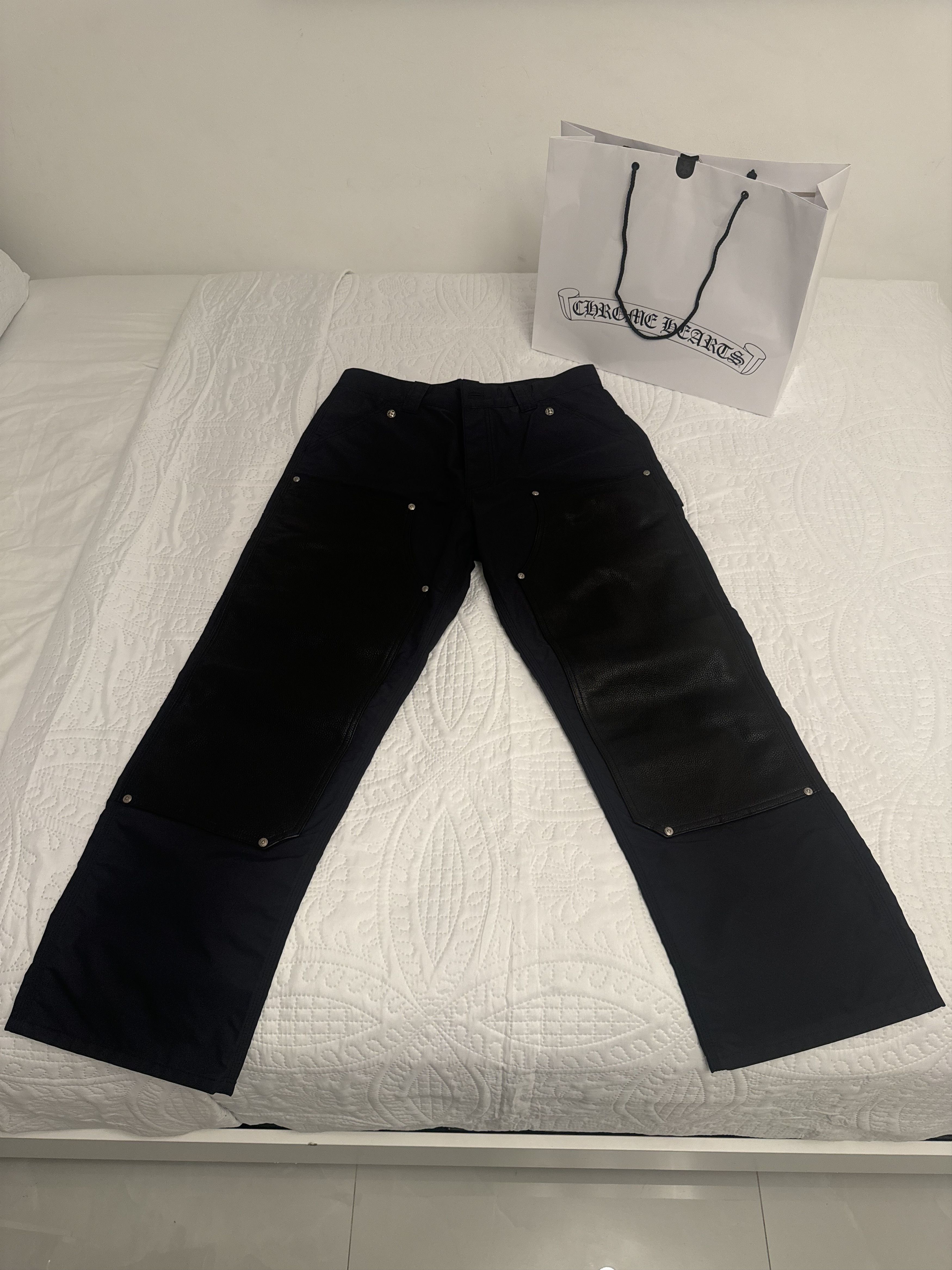 Chrome Hearts Chrome Hearts Double Knee Nylon Carpenter Pants Size US 33 - 1 Thumbnail