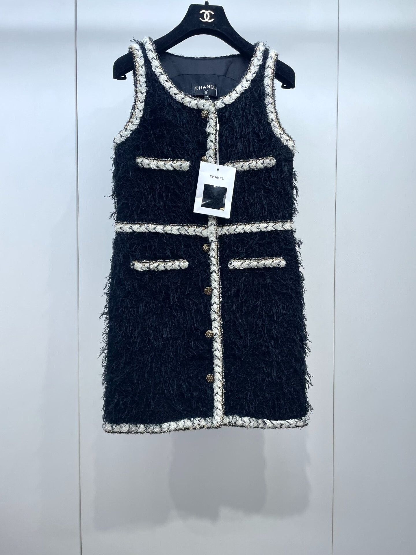 Chanel Chanel 25K Black Fringe Wool Vest Size S / US 4 / IT 40 - 1 Thumbnail