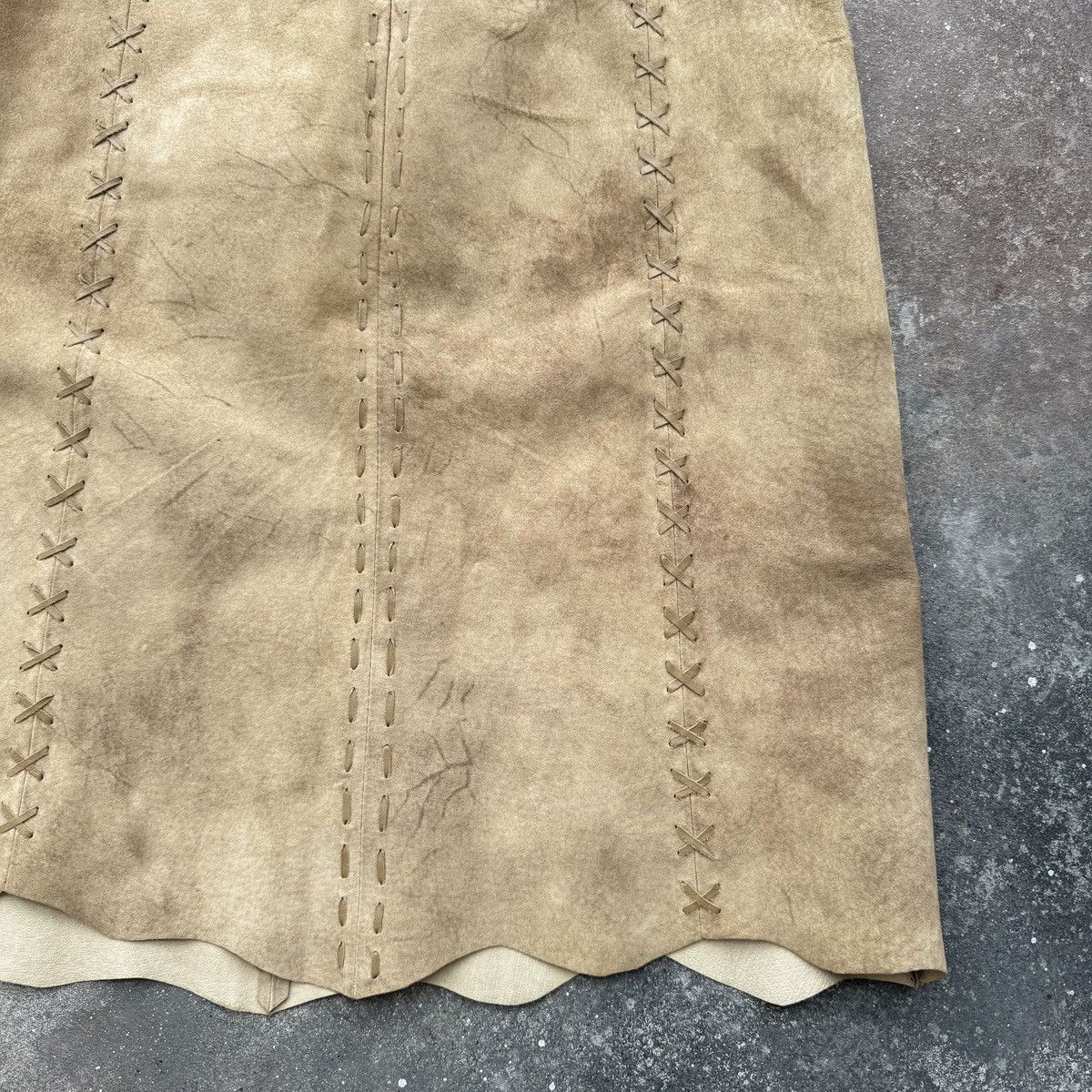 Morgan De Toi Moran de Toi Vintage Suede Leather Skirt (Bella Hadid owned) Size 26" / US 2 / IT 38 - 14 Thumbnail