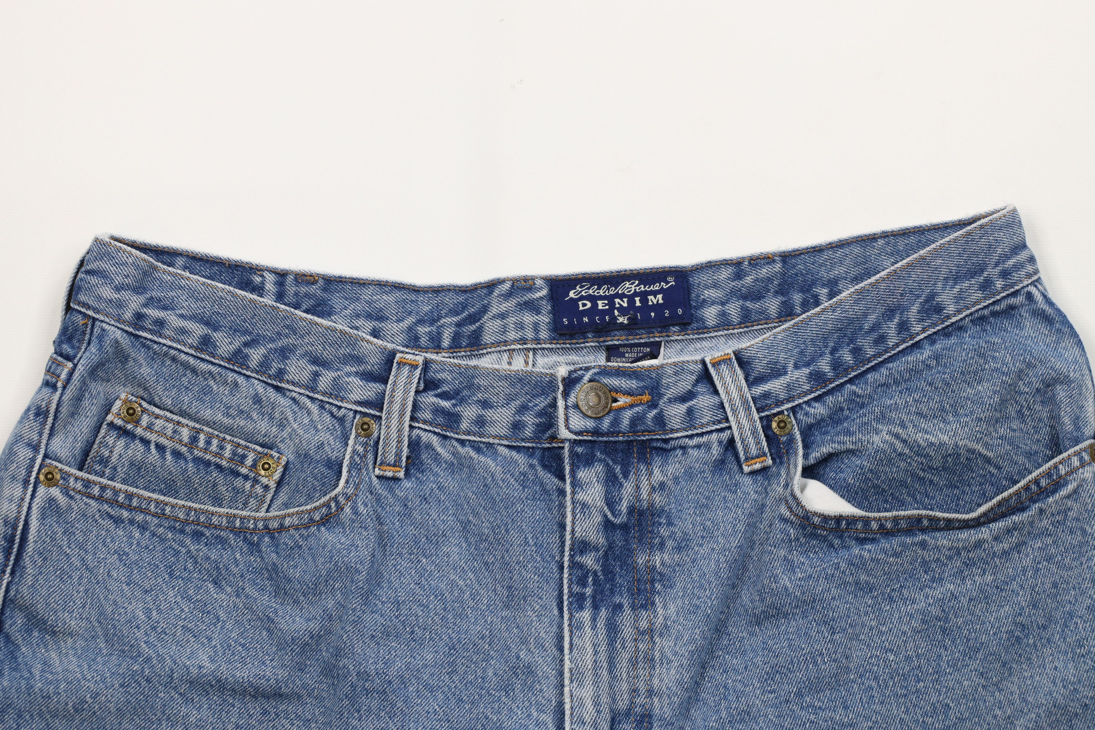 Eddie Bauer Vintage 90s Eddie Bauer Denim Jean Shorts Jorts Blue Cotton Size US 38 / EU 54 - 2 Thumbnail