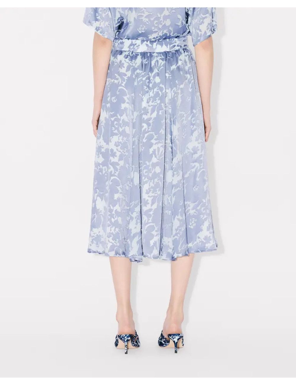 Kenzo o1y1025 Midi Skirt in Light Blue Size 30" / US 8 / IT 44 - 3 Thumbnail