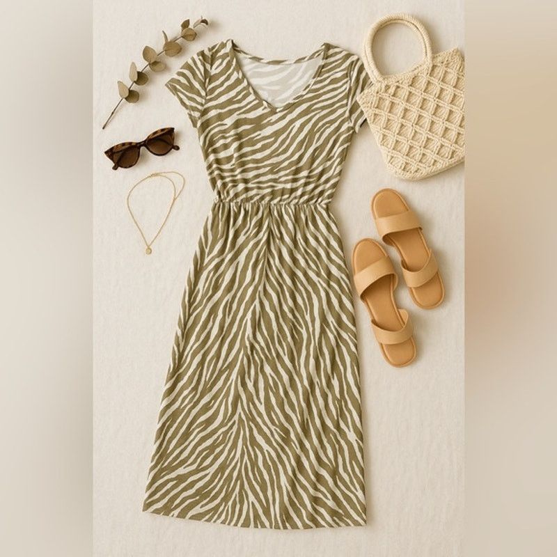 Nine West Elegant Zebra Print Dress Size M / US 6-8 / IT 42-44 - 4 Thumbnail