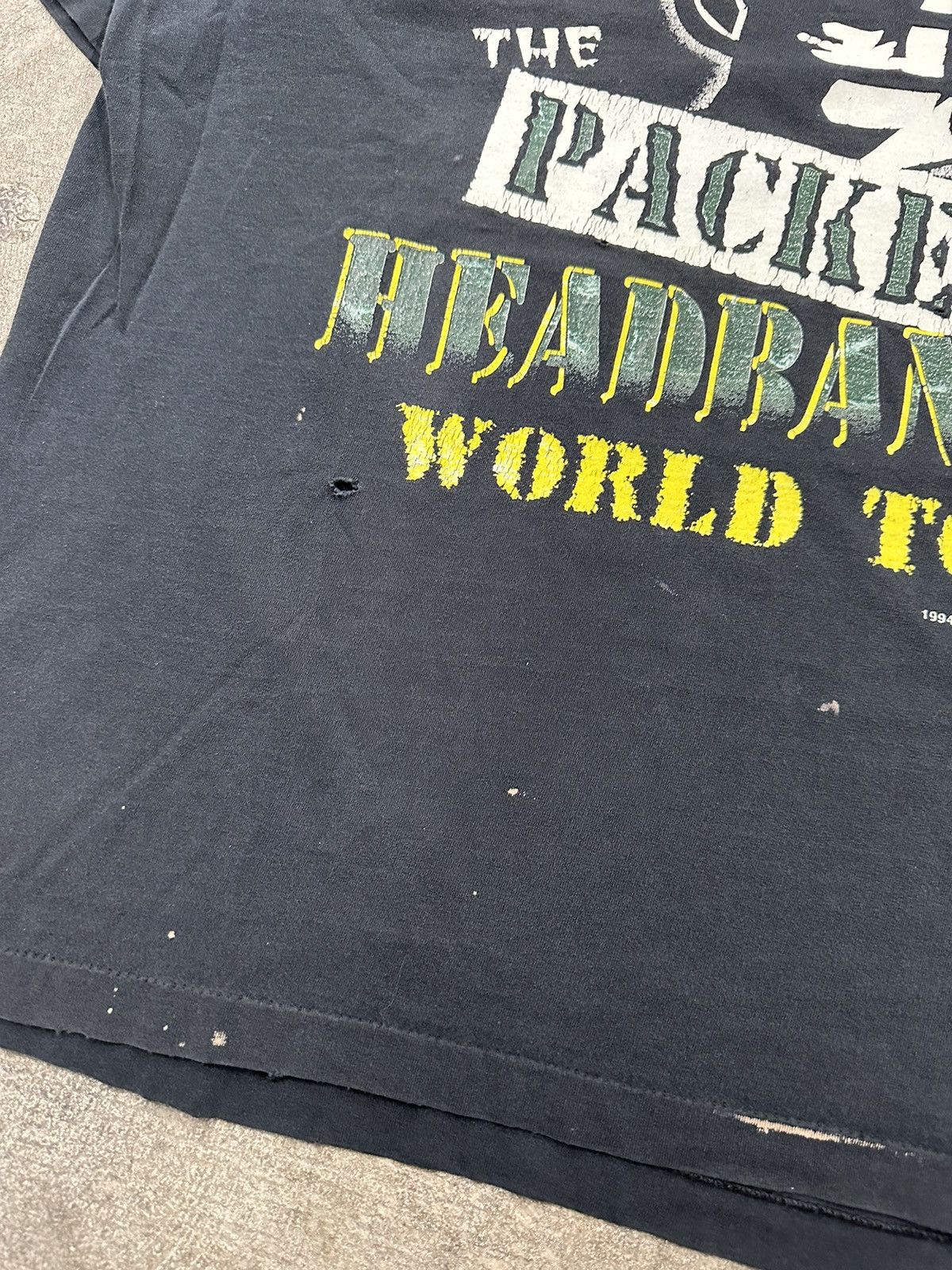 Vintage Vintage 90s Green Bay Packers Headbangers Tour T-Shirt Size US XL / EU 56 / 4 - 6 Thumbnail