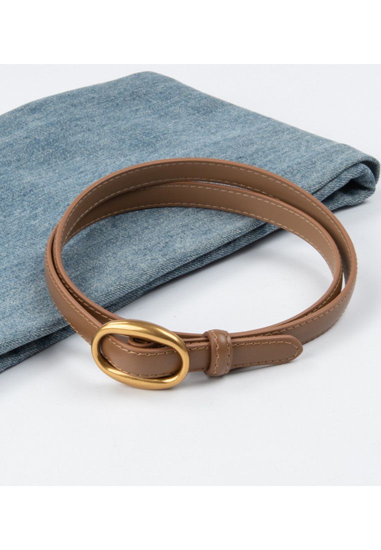 Other Caramel Women's Leather Belts with Gold Buckle Belt Size ONE SIZE - 2 Thumbnail