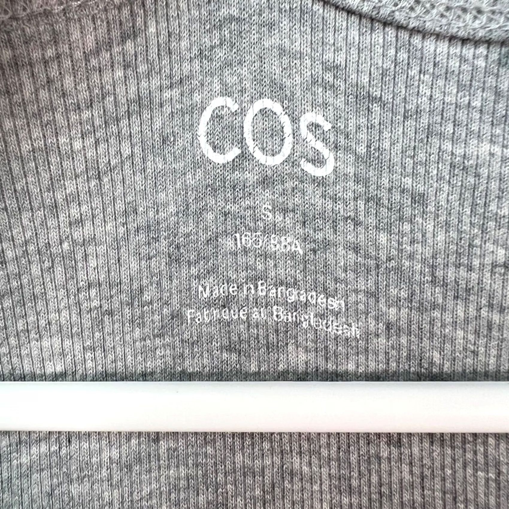 Cos COS Womens Tank Dress S Gray Ribbed Midi Sleeveless Cotton Spandex Casual All season Womens Size S / US 4 / IT 40 - 3 Thumbnail