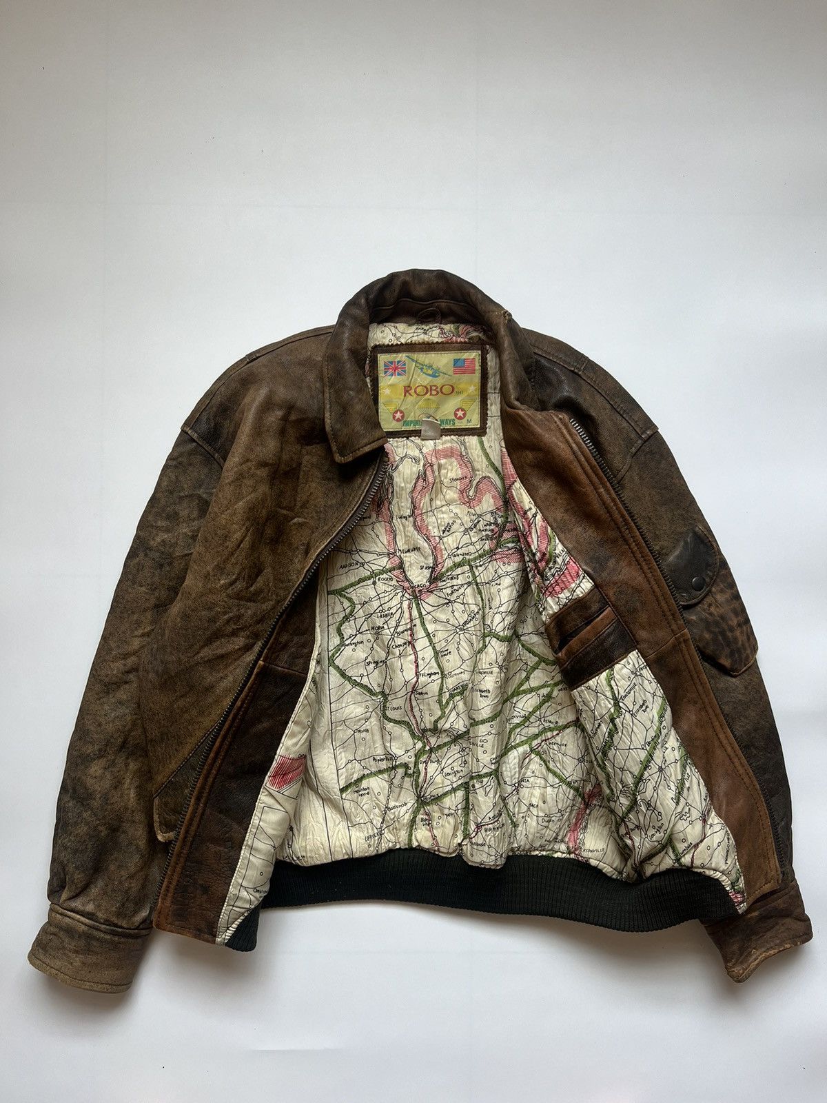 Vintage Vintage Leather Jacket Robo Flying Jacket Size US L / EU 52-54 / 3 - 3 Thumbnail