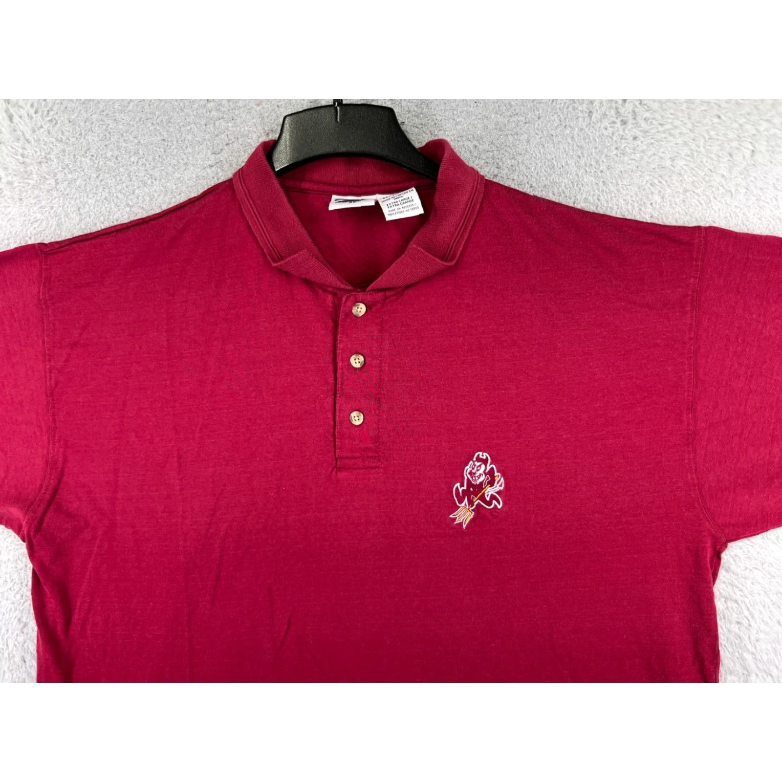 Vintage VINTAGE Pro Edge Polo Shirt Men XL Red University Golf Sports Embroidered Logo Button Short Sleeve Breathable All Seasons Size US XL / EU 56 / 4 - 4 Thumbnail
