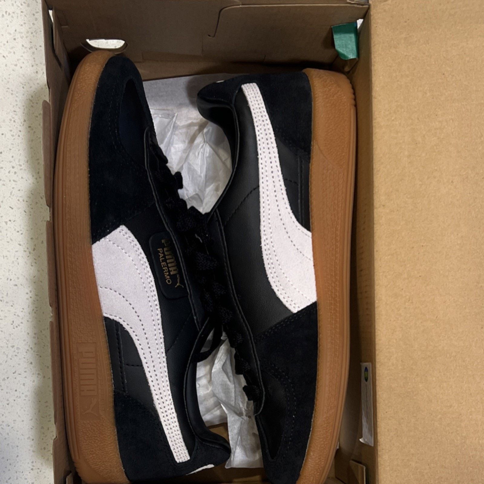 Puma PUMA Palermo Lth Black Feather Gray Gum Women's Size US 9 / IT 39 - 1 Thumbnail