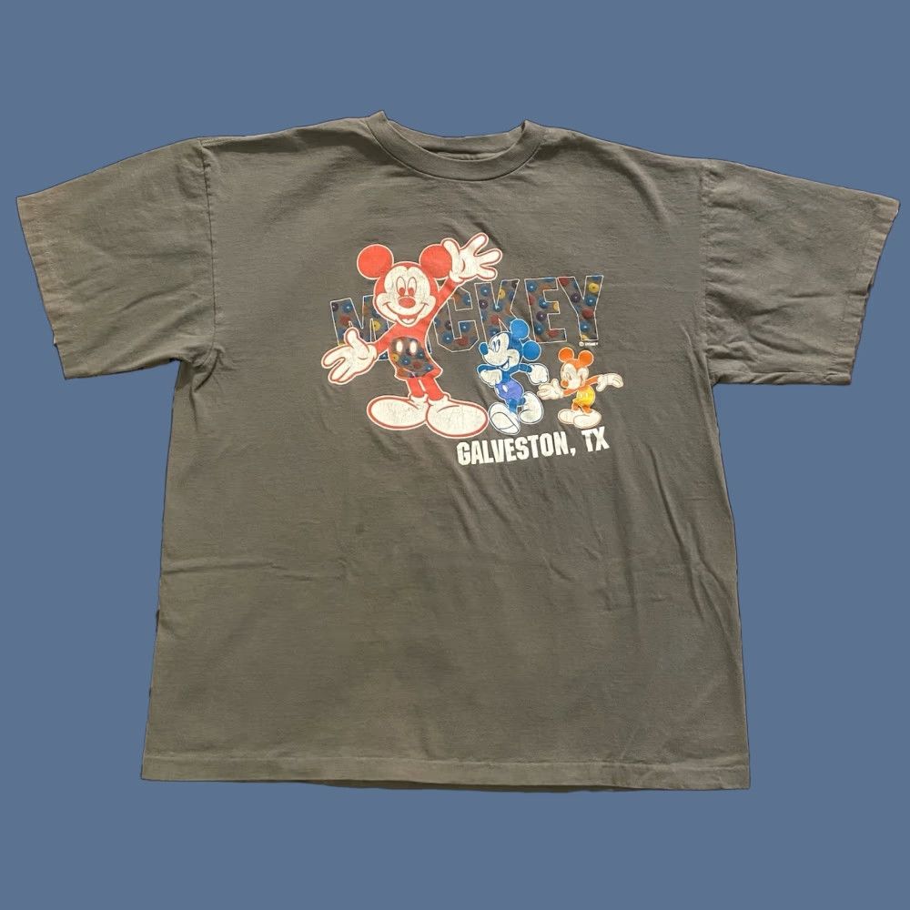 Velva Sheen Vtg Velva Sheen Mickey Mouse T Shirt Gray Mens XL Crew Neck Short Sleeve 80s 90s Cartoon Disney Galveston TX Cotton Single Stitch Size US XL / EU 56 / 4 - 1 Thumbnail
