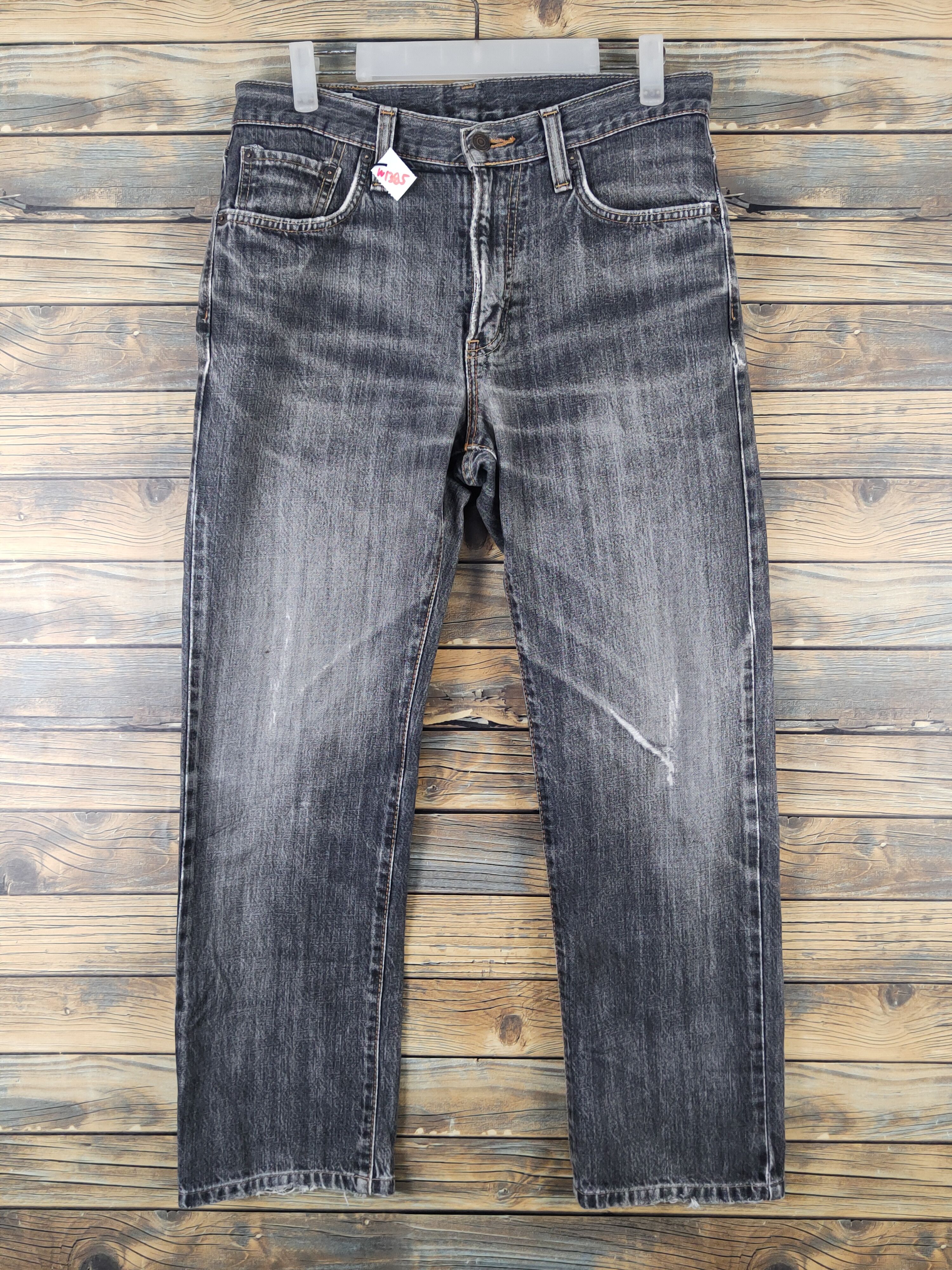 Edwin Edwin Black Distressed Ripped denim Jeans #W1385 Size US 32 / EU 48 - 1 Thumbnail
