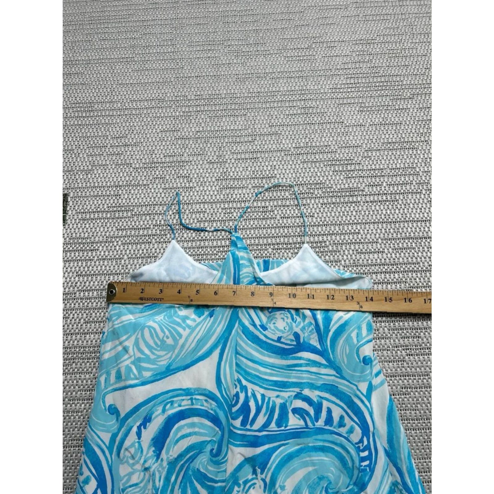 Lilly Pulitzer Lilly Pulitzer Sea Ruffles Belle Tank Womens XXS Blue Abstract Lined Racerback Size XXS / US 00 / IT 34 - 6 Thumbnail