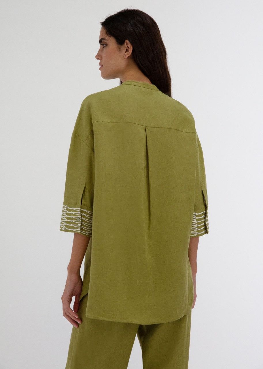 Loro Piana o1srvl11e0524 Shirt in Olive Size XL / US 12-14 / IT 48-50 - 5 Thumbnail
